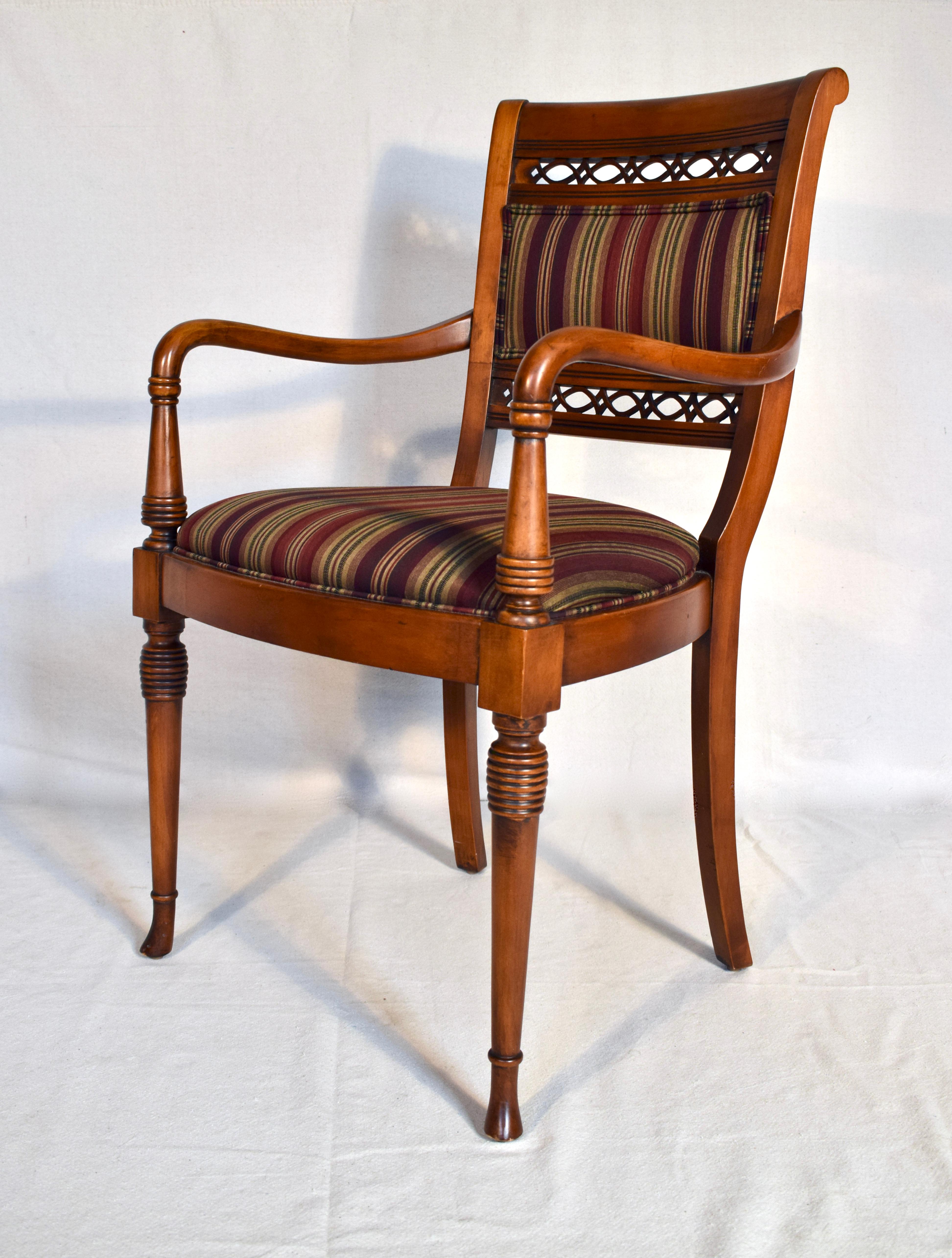 Regency Style Mahogany Armchair Crafted in Italy For Sale 3