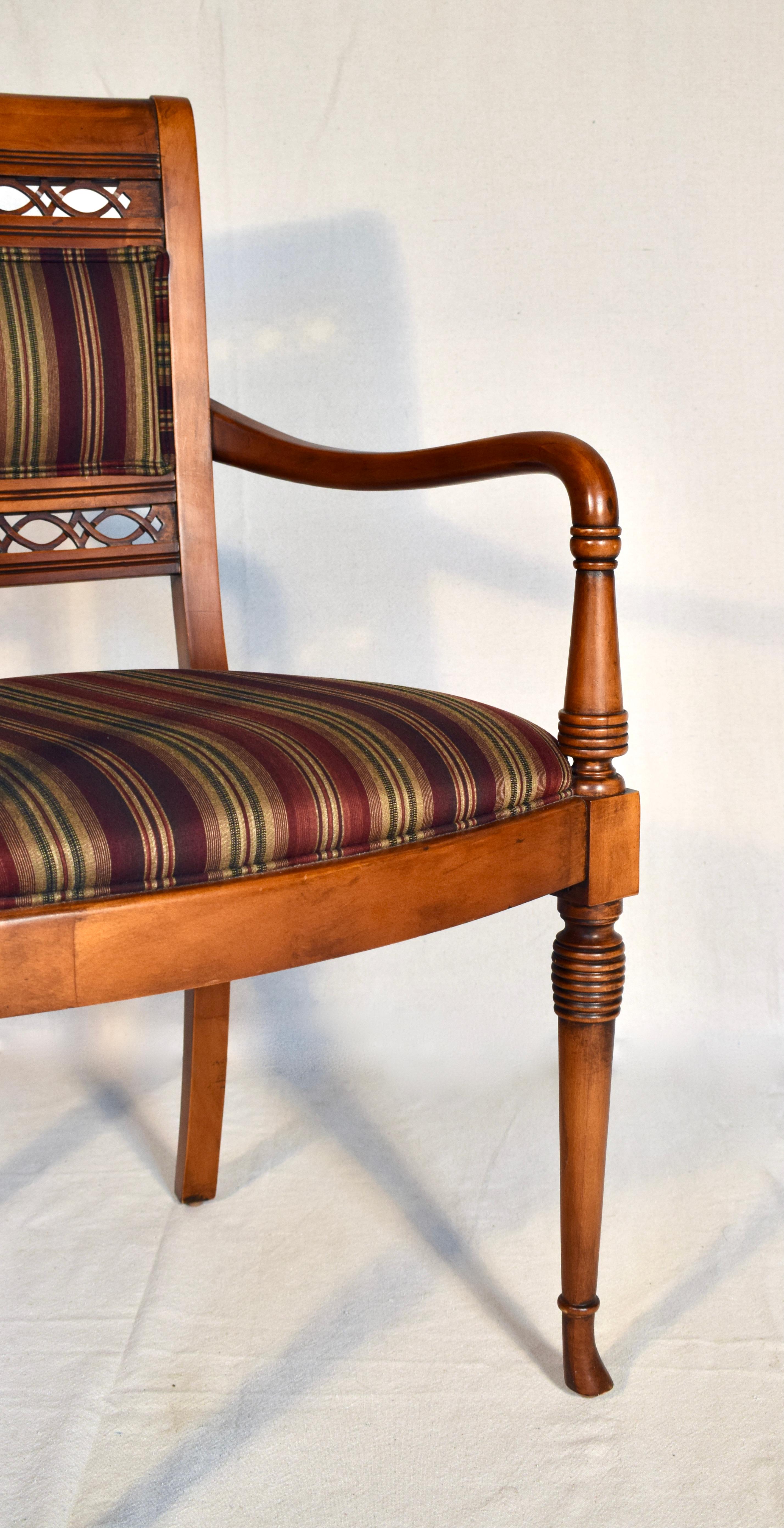 Regency Style Mahogany Armchair Crafted in Italy For Sale 4