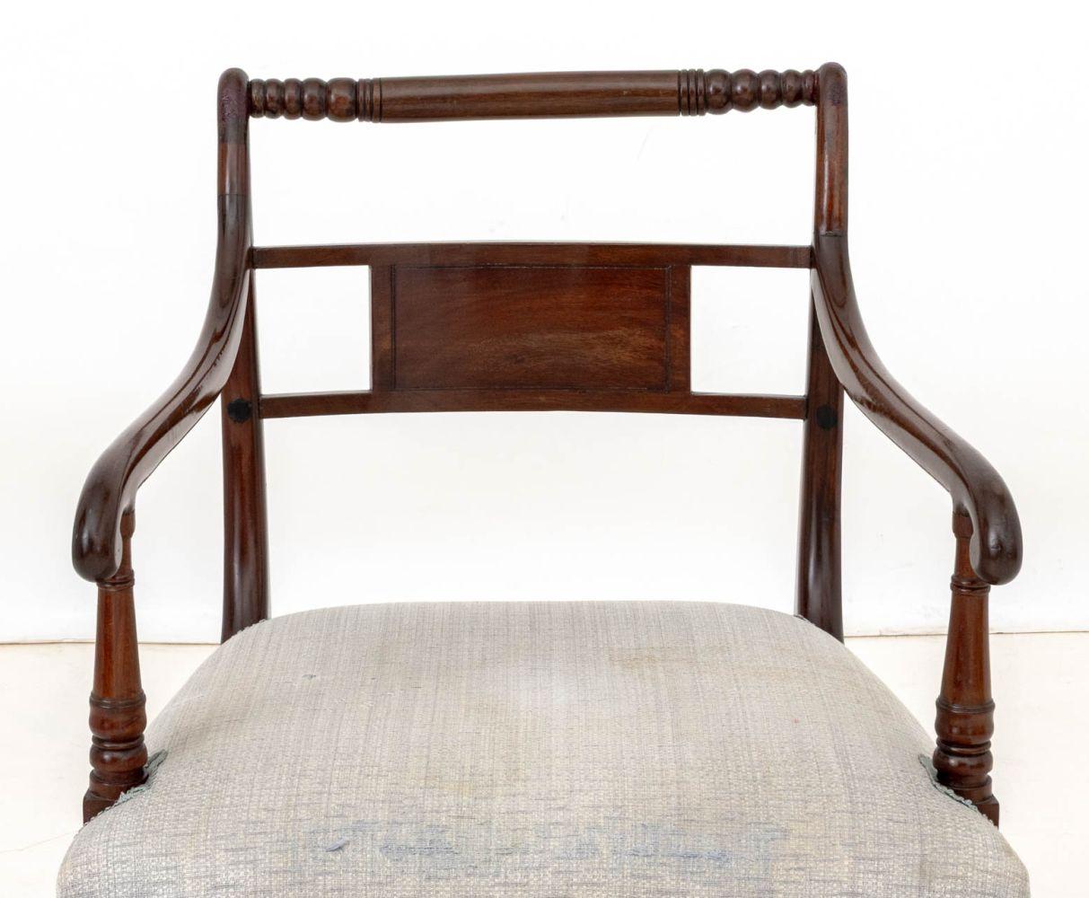 Regency Style Mahogany Armchair Regencia en venta