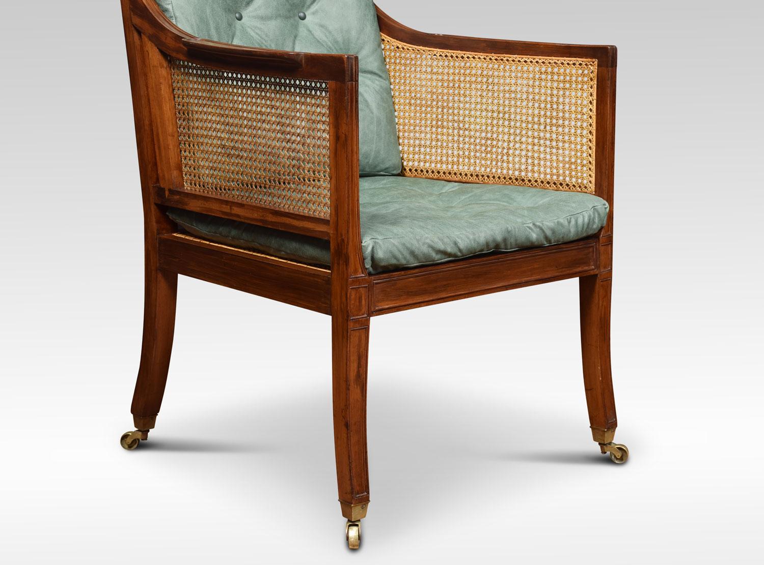 Regency Style Mahogany Bergère Armchair In Good Condition In Cheshire, GB