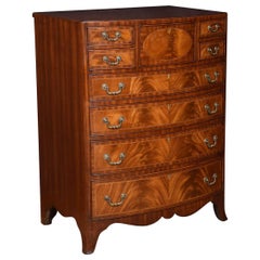 Regency Style Mahogany Bow Fronted Chest of Draws