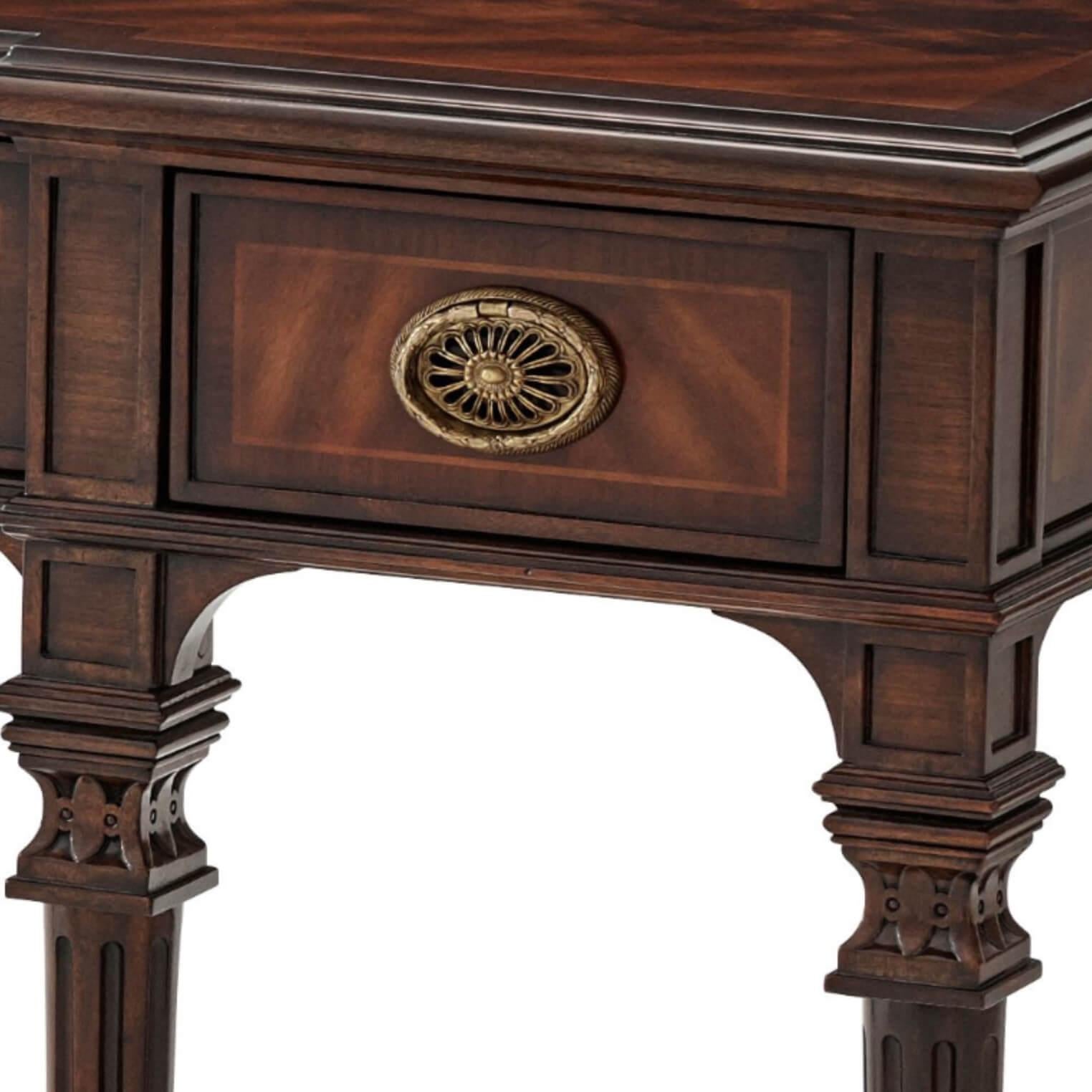 Regency Style Mahogany Breakfront Console In New Condition In Westwood, NJ