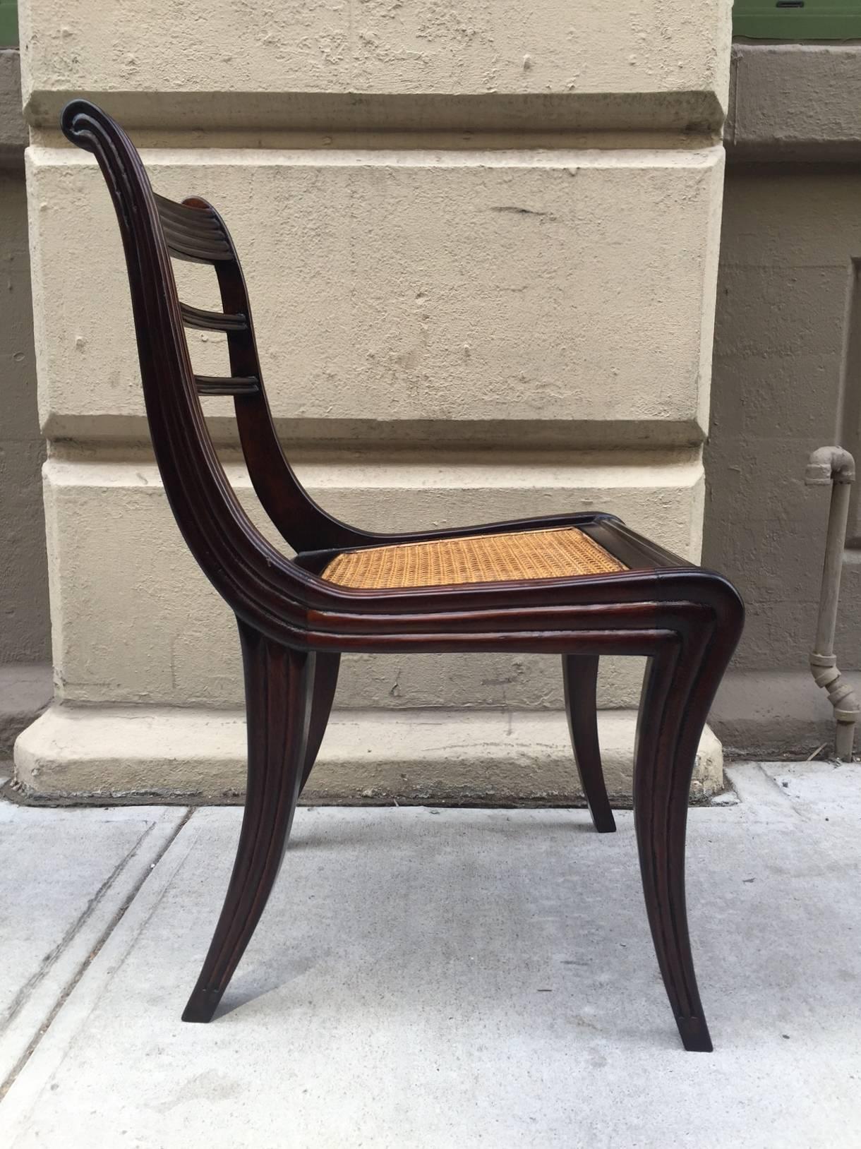 American Regency Style Mahogany Dining Chairs For Sale