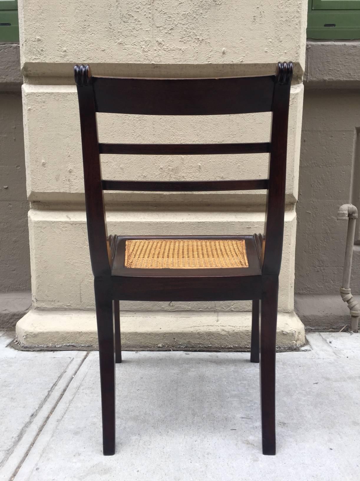 Regency Style Mahogany Dining Chairs In Good Condition For Sale In New York, NY