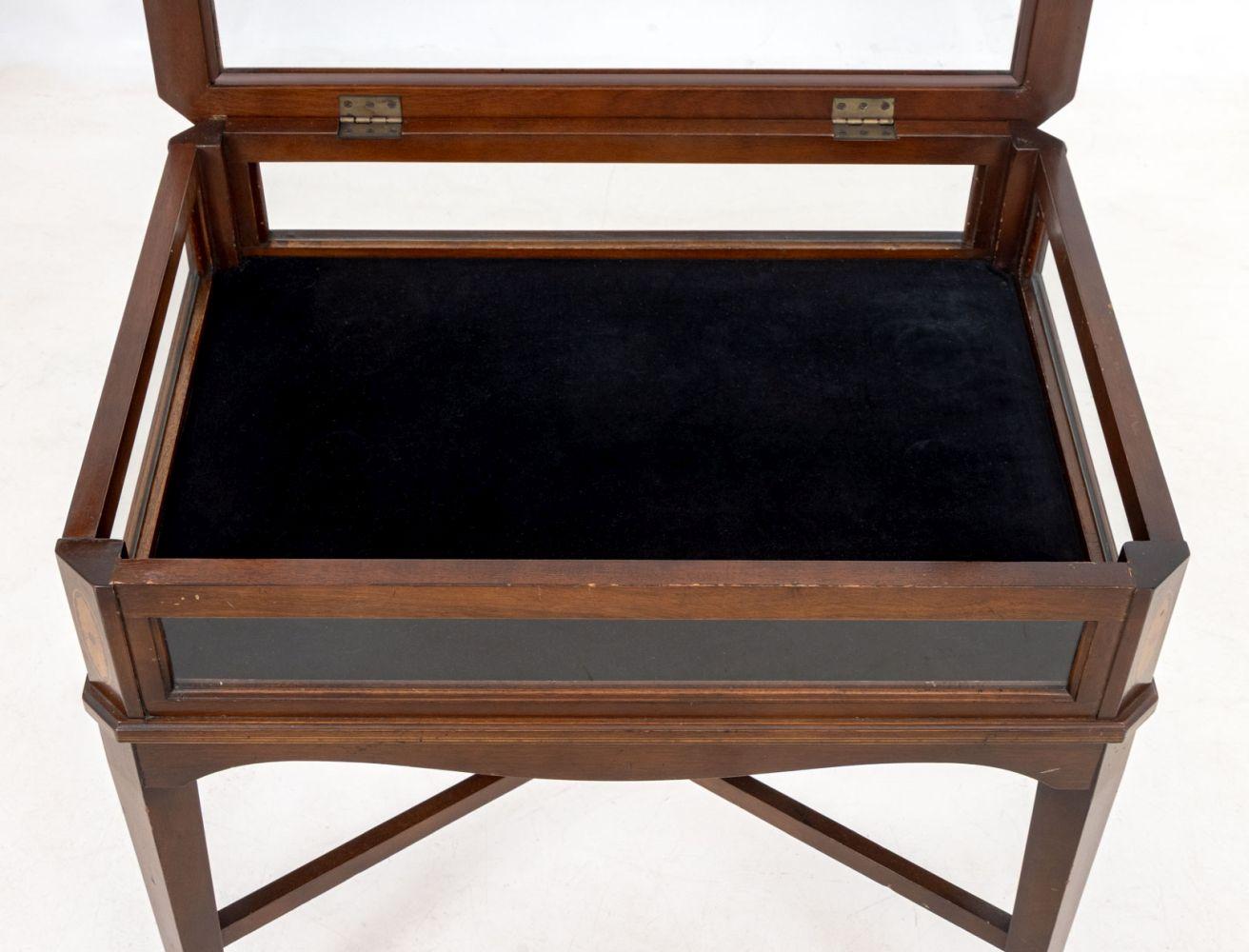 Velvet Regency Style Mahogany Display Table For Sale