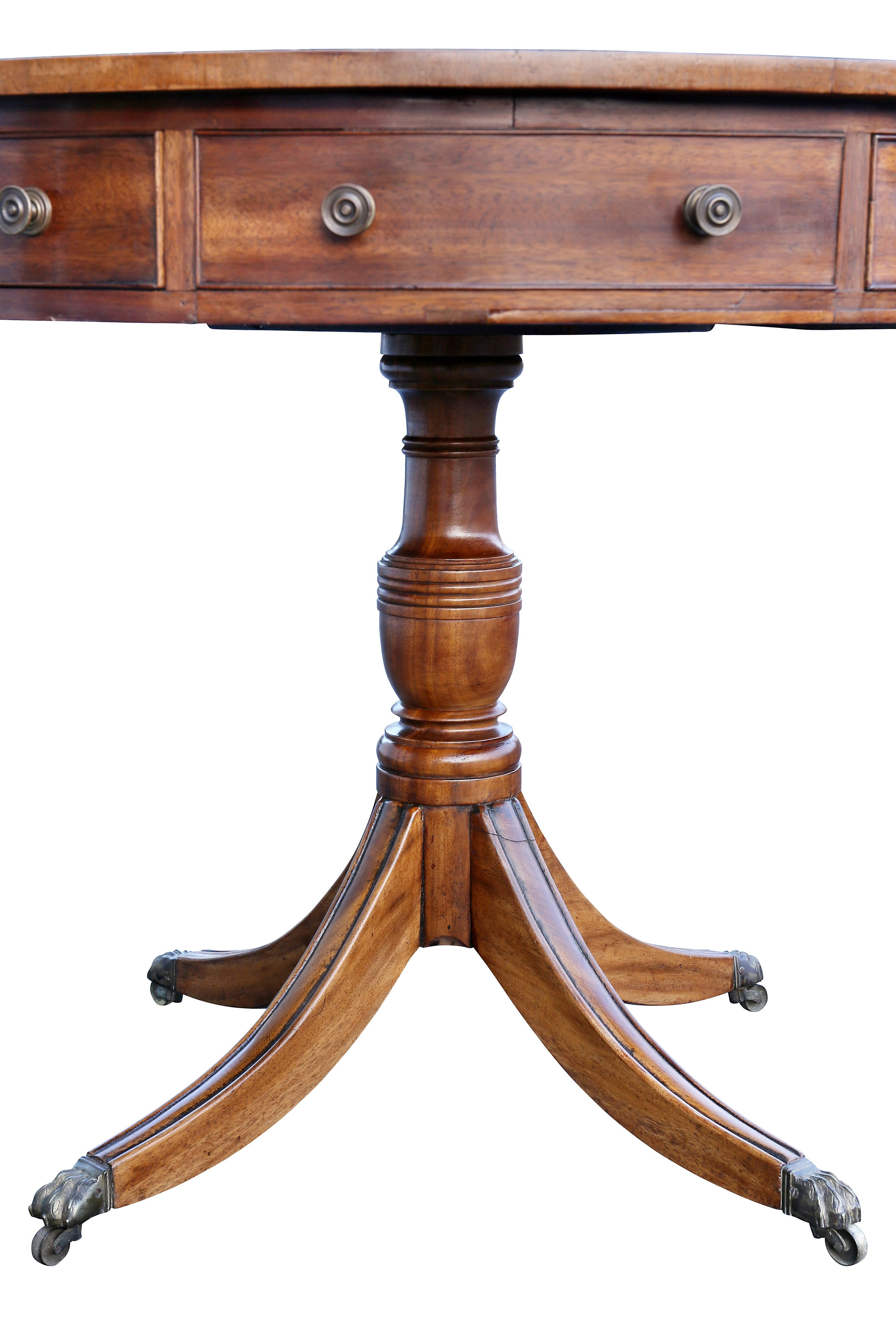 Regency Style Mahogany Drum Table 1