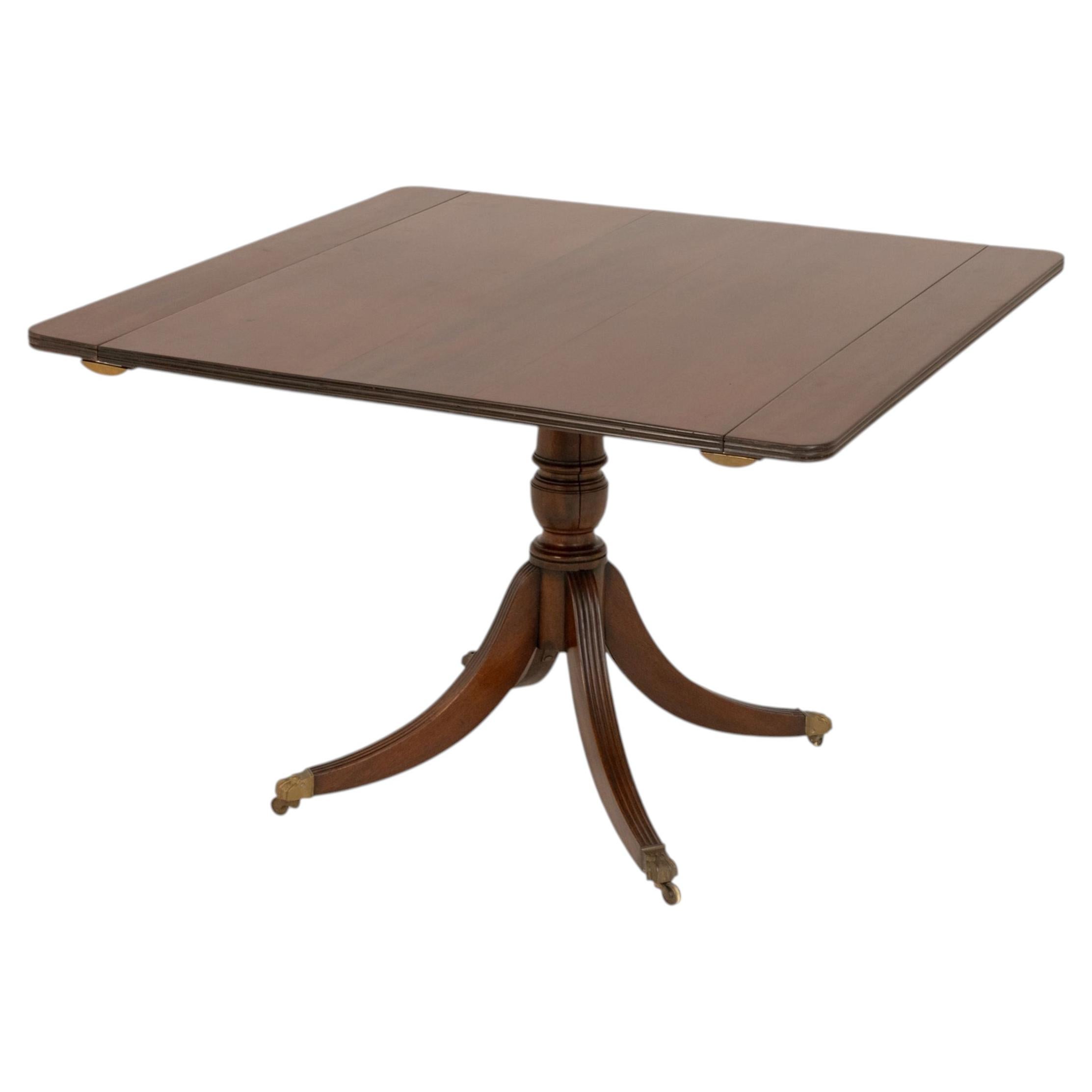 Regency Style Mahogany Metamorphic Extending Pedestal Dining Table For Sale