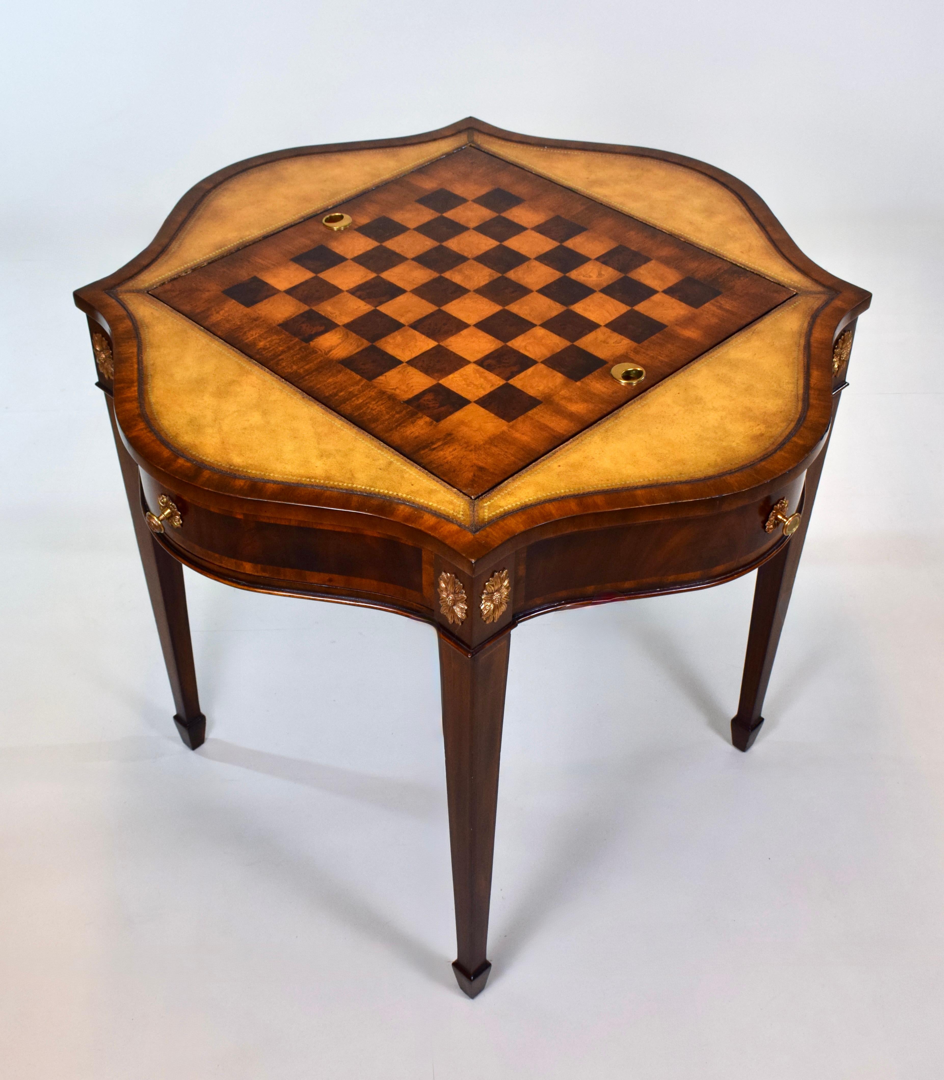 Regency Style Mahogany Game Table by Maitland Smith In Good Condition For Sale In Southampton, NJ