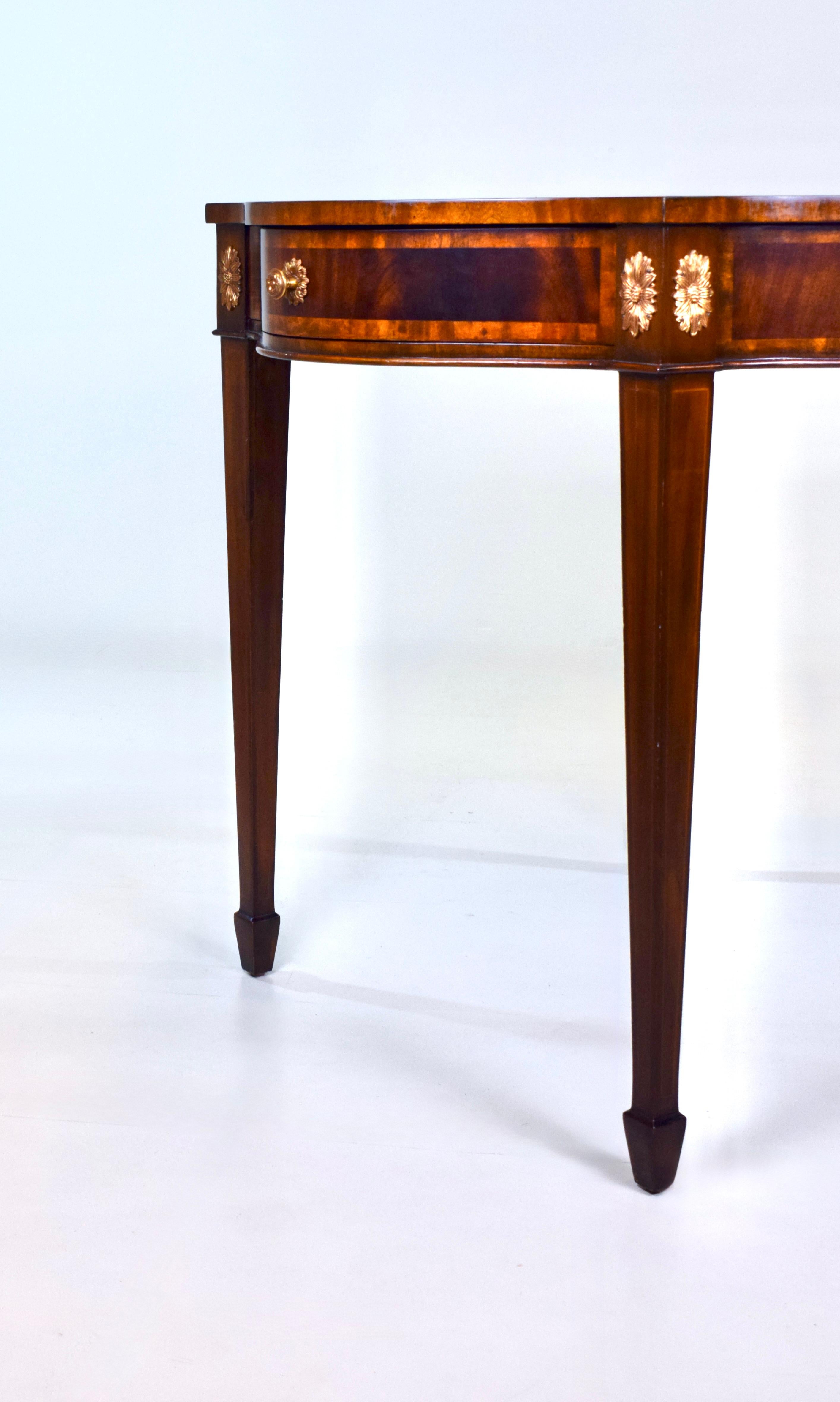 Brass Regency Style Mahogany Game Table by Maitland Smith For Sale