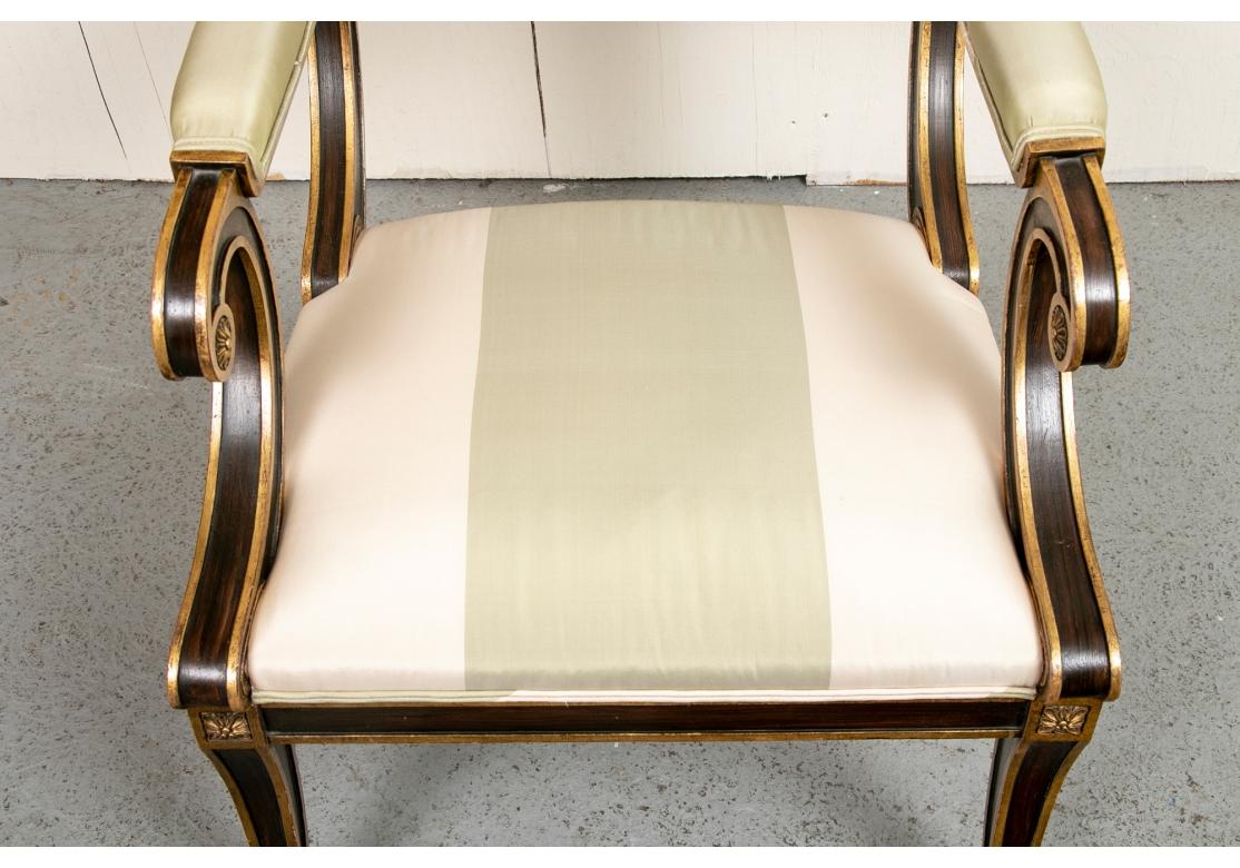 Regency Style Mahogany Gilt Decorated Armchair For Sale 4
