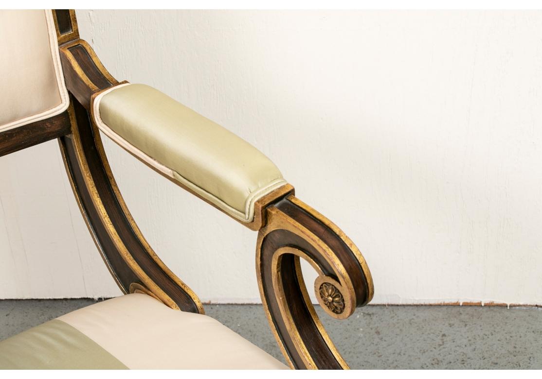 Regency Style Mahogany Gilt Decorated Armchair For Sale 5