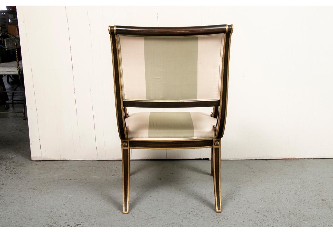 Regency Style Mahogany Gilt Decorated Armchair In Good Condition For Sale In Bridgeport, CT