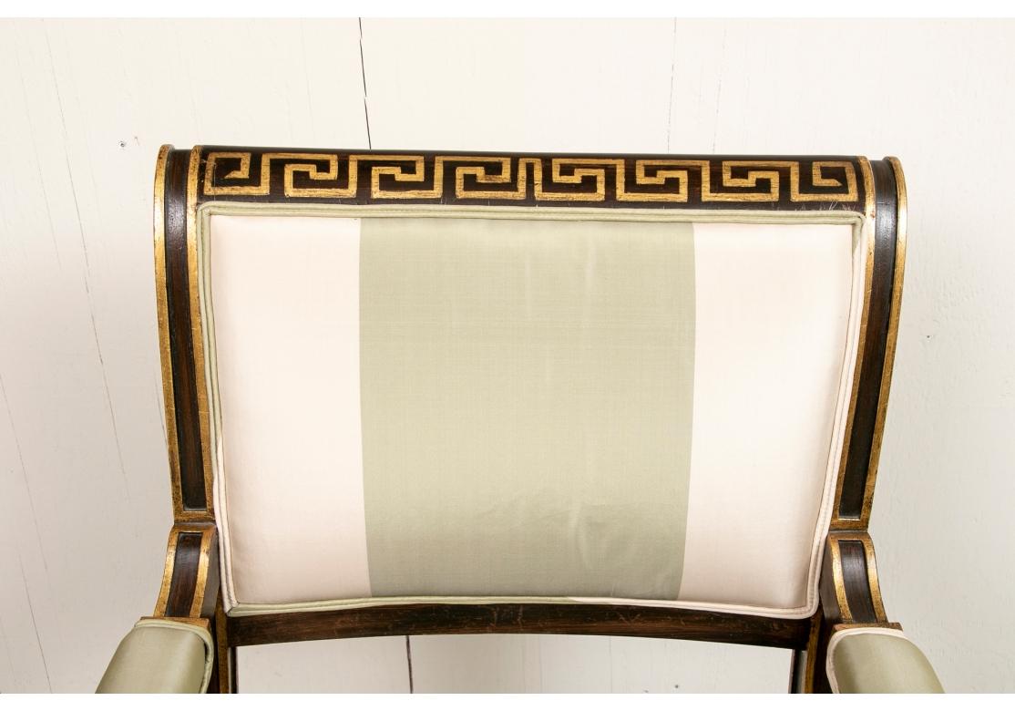 20th Century Regency Style Mahogany Gilt Decorated Armchair For Sale
