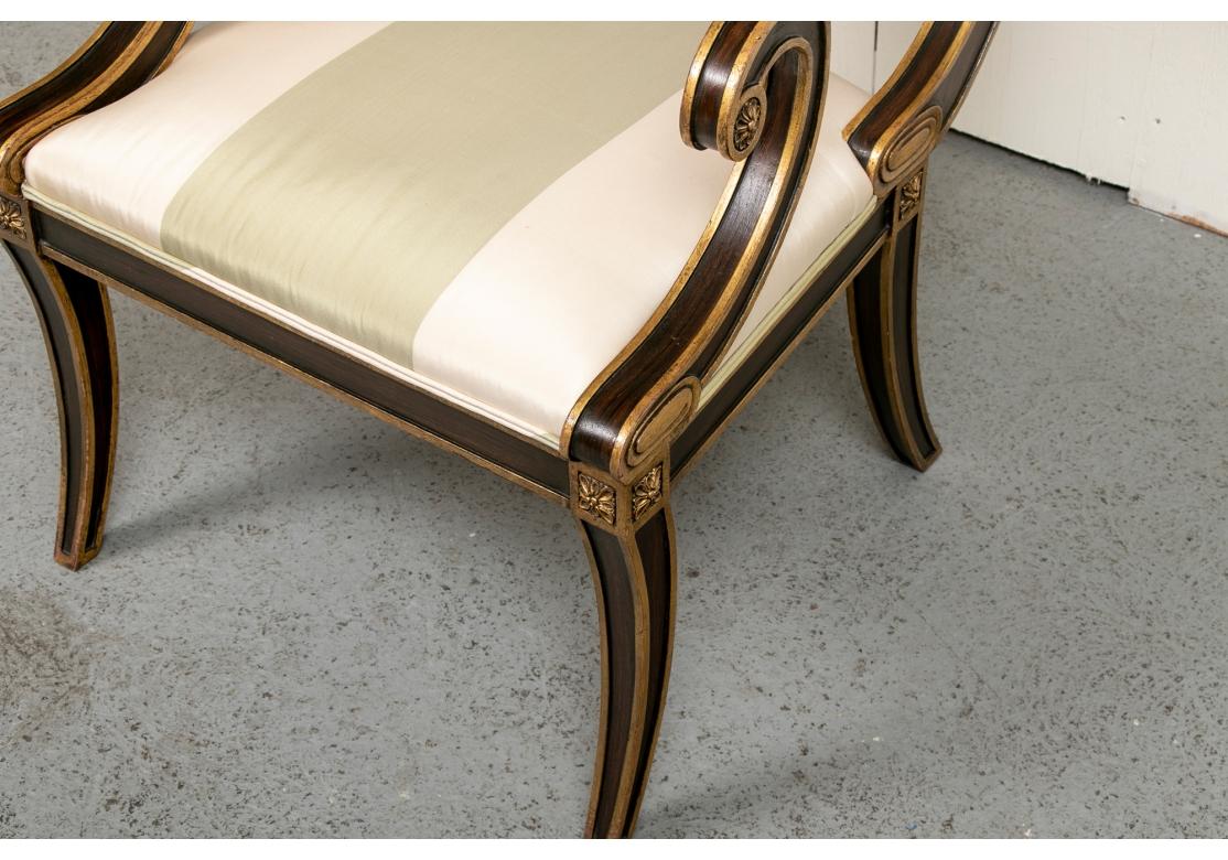 Regency Style Mahogany Gilt Decorated Armchair For Sale 1