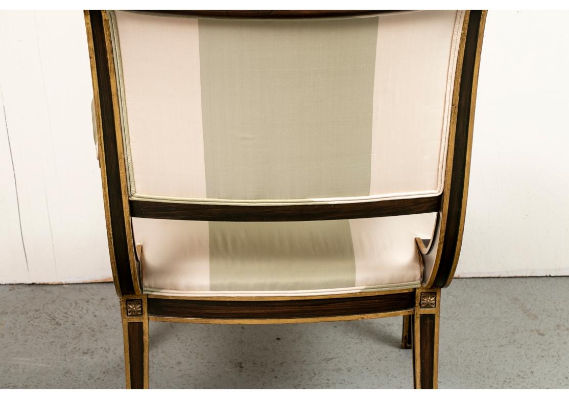 Regency Style Mahogany Gilt Decorated Armchair For Sale 3