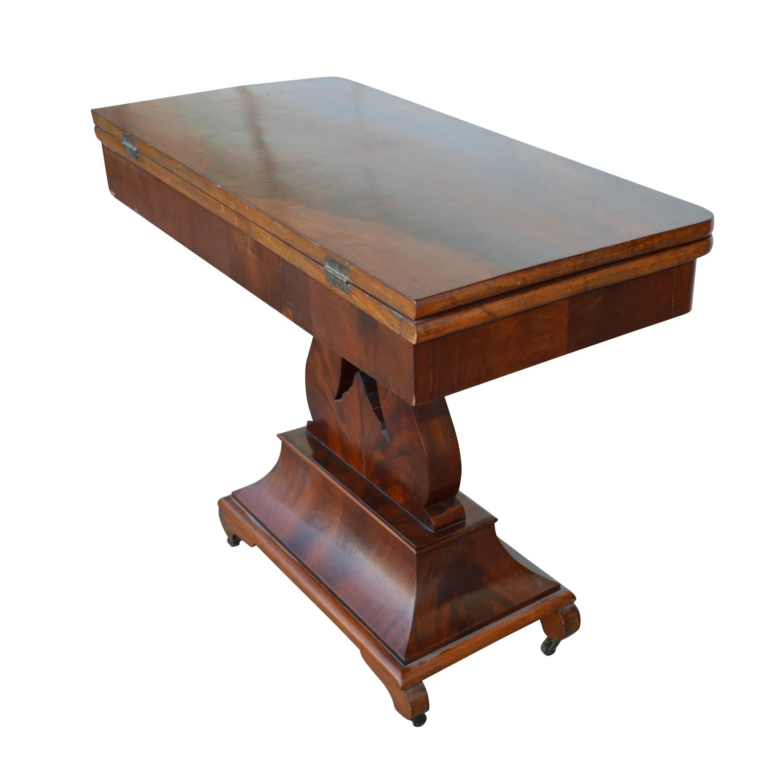 Regency Style Mahagoni Harfe Leier Basis Spieltisch (Regency Revival) im Angebot