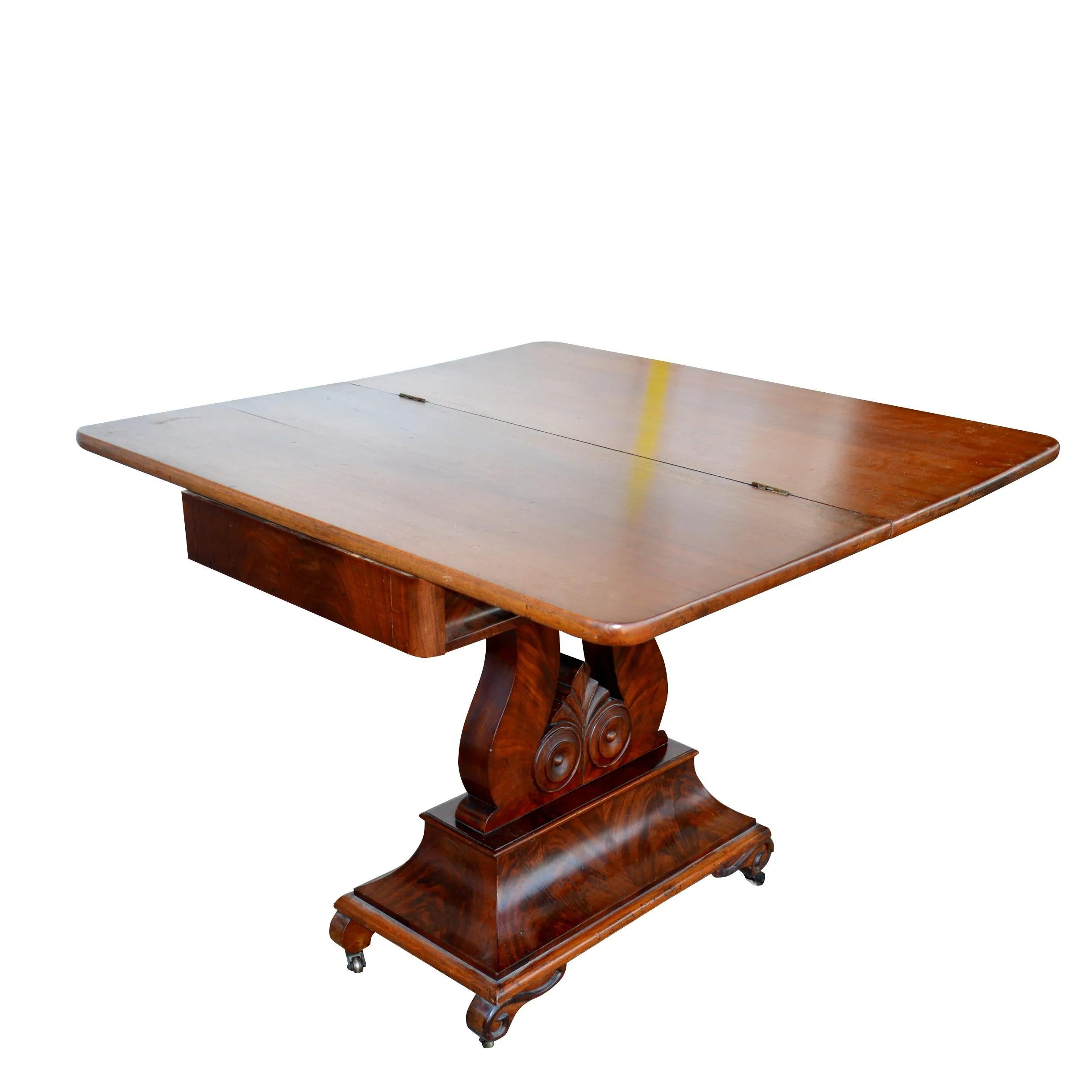 Regency Style Mahagoni Harfe Leier Basis Spieltisch (19. Jahrhundert) im Angebot