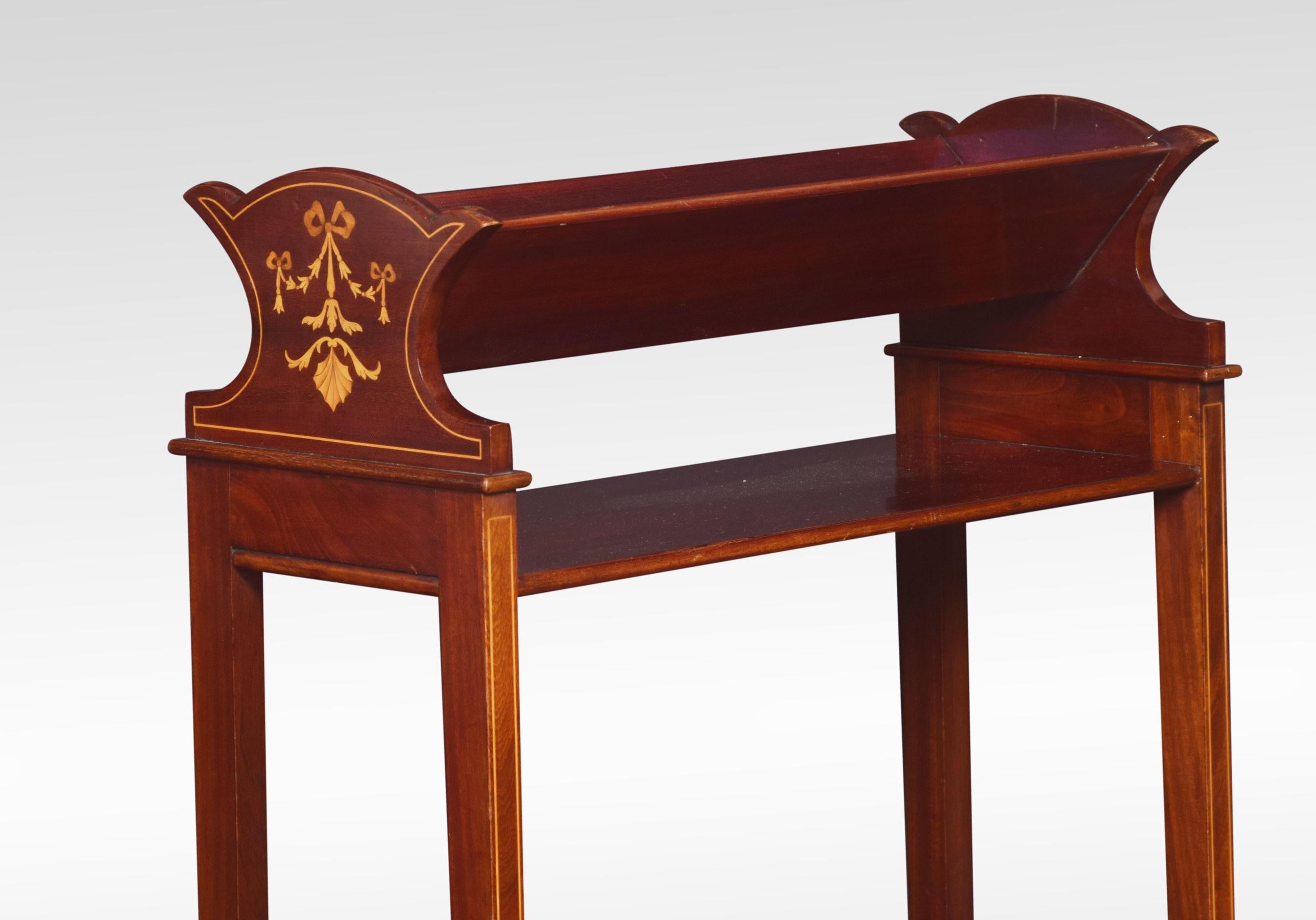 British Regency Style Mahogany Inlaid Book Trough