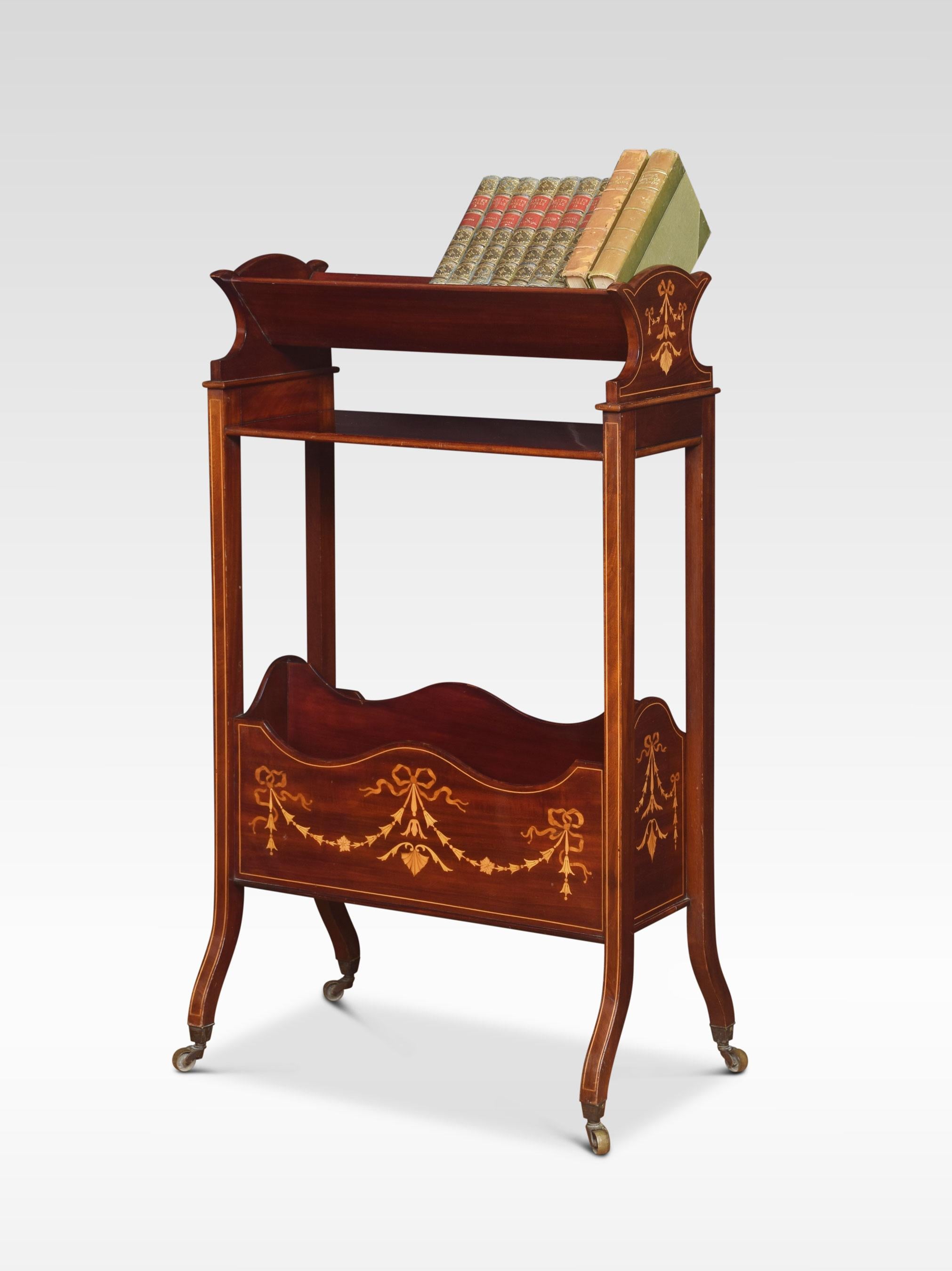 Regency Style Mahogany Inlaid Book Trough In Good Condition In Cheshire, GB