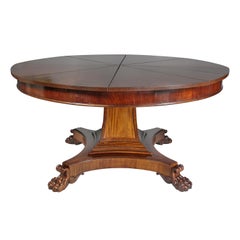 Antique Regency Style Mahogany "Jupe" Style Dining Table