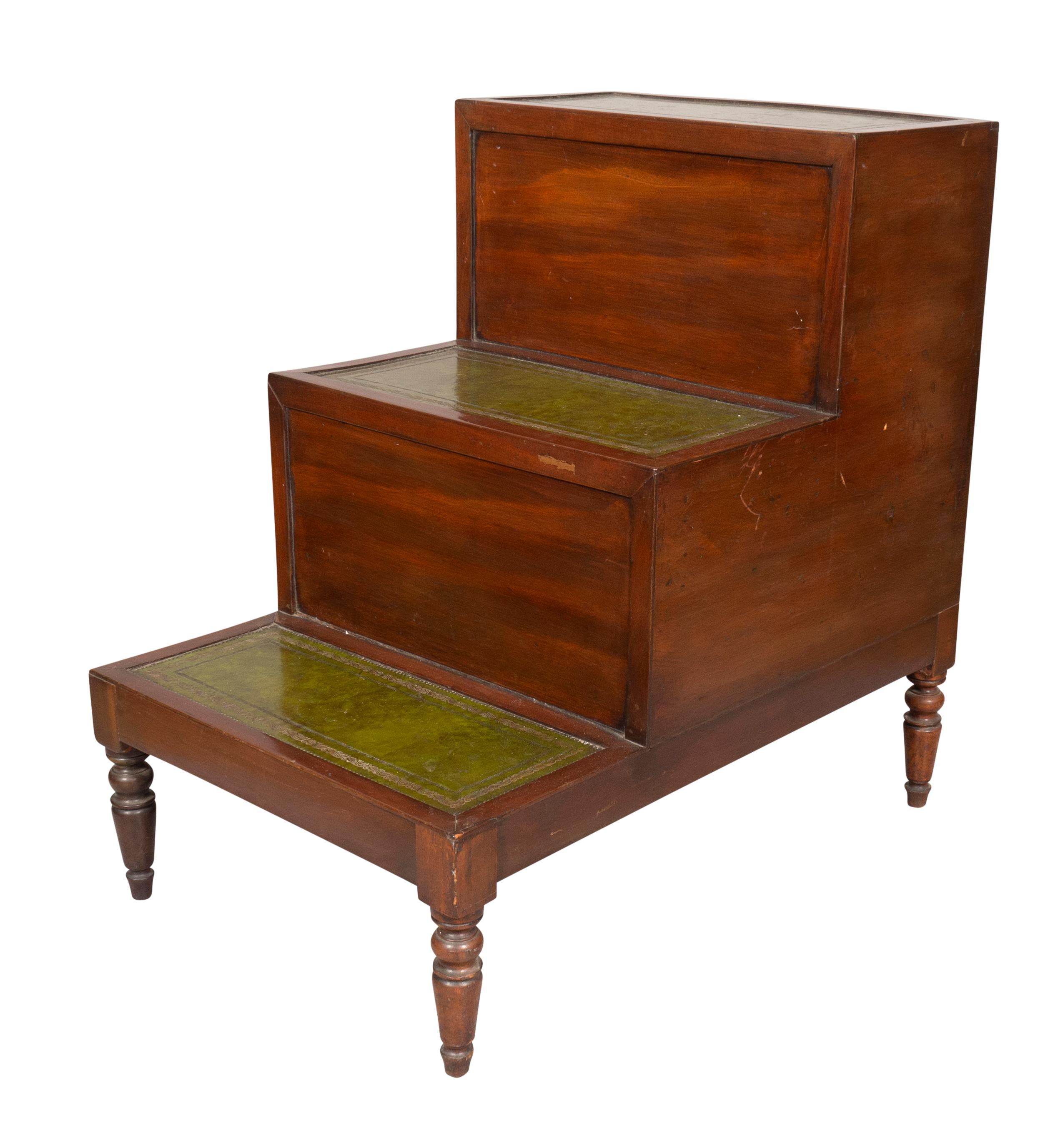 Early 19th Century Regency Style Mahogany Library Steps For Sale