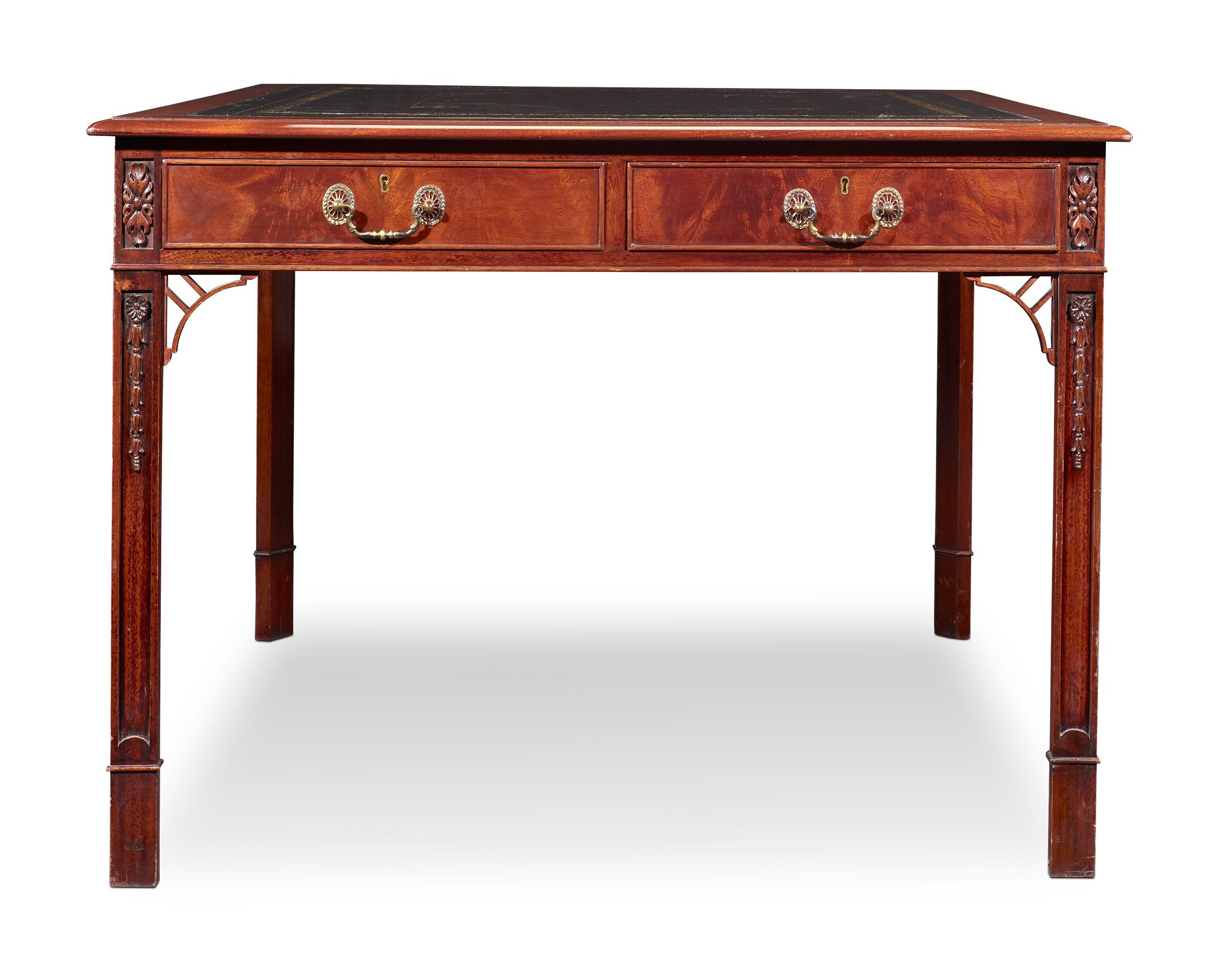 English Regency-Style Mahogany Library Table For Sale