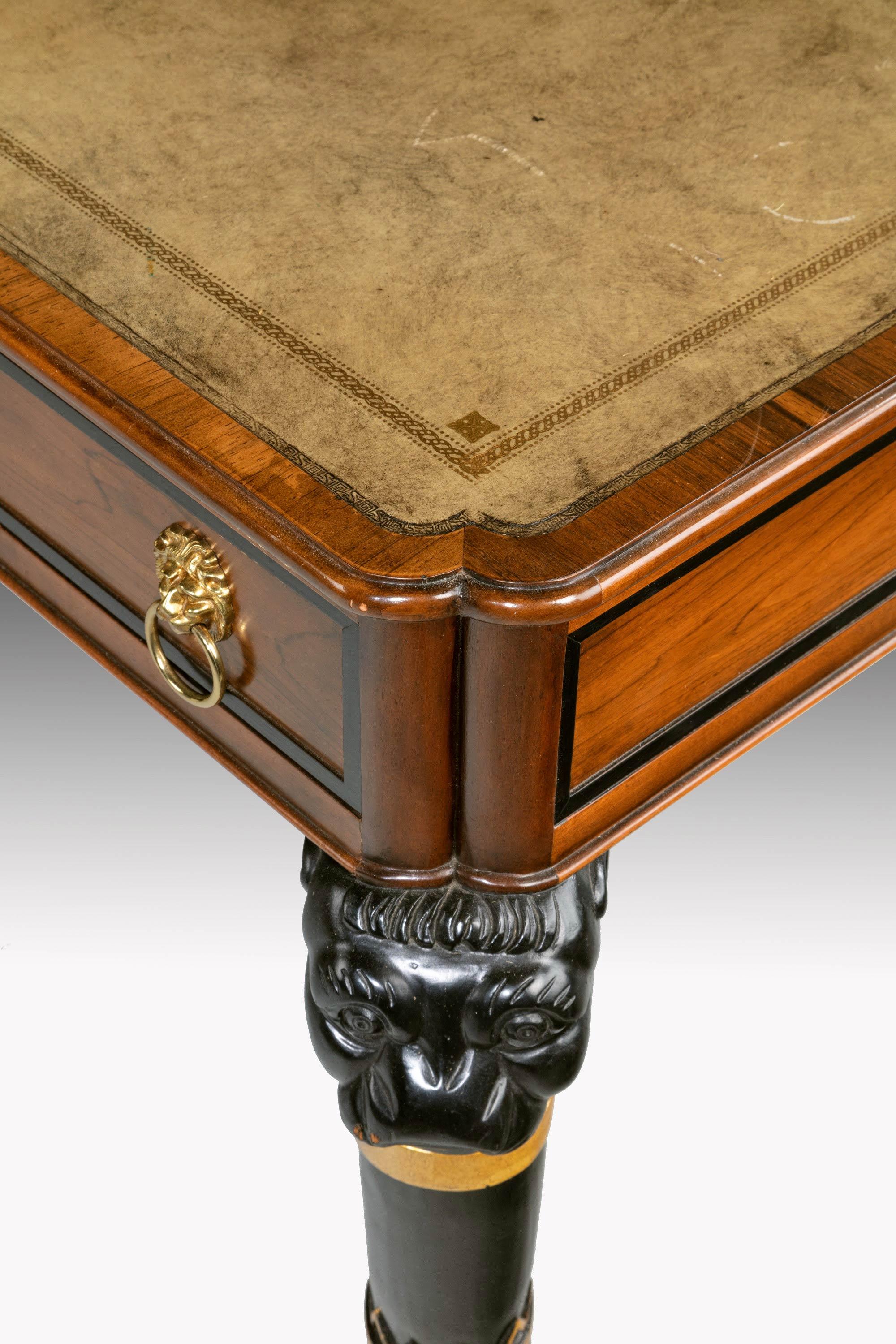 Regency Style Mahogany Library Table on Griffin Supports 4