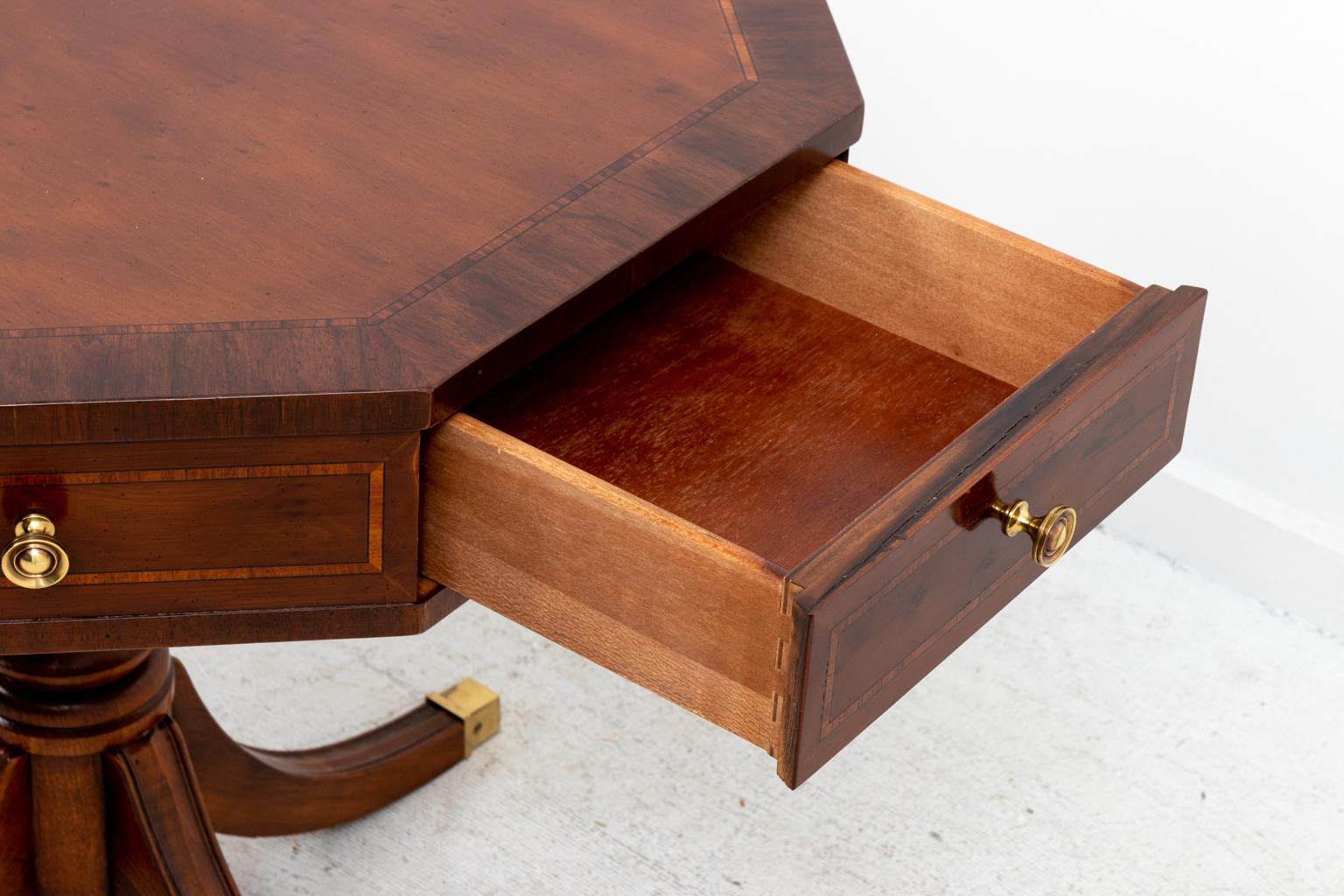 Regency Style Mahogany Octagonal Side Table In Good Condition In Stamford, CT