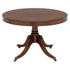 Regency Style Mahogany Pedestal Dining Table, Circular Top with Fluted Legs