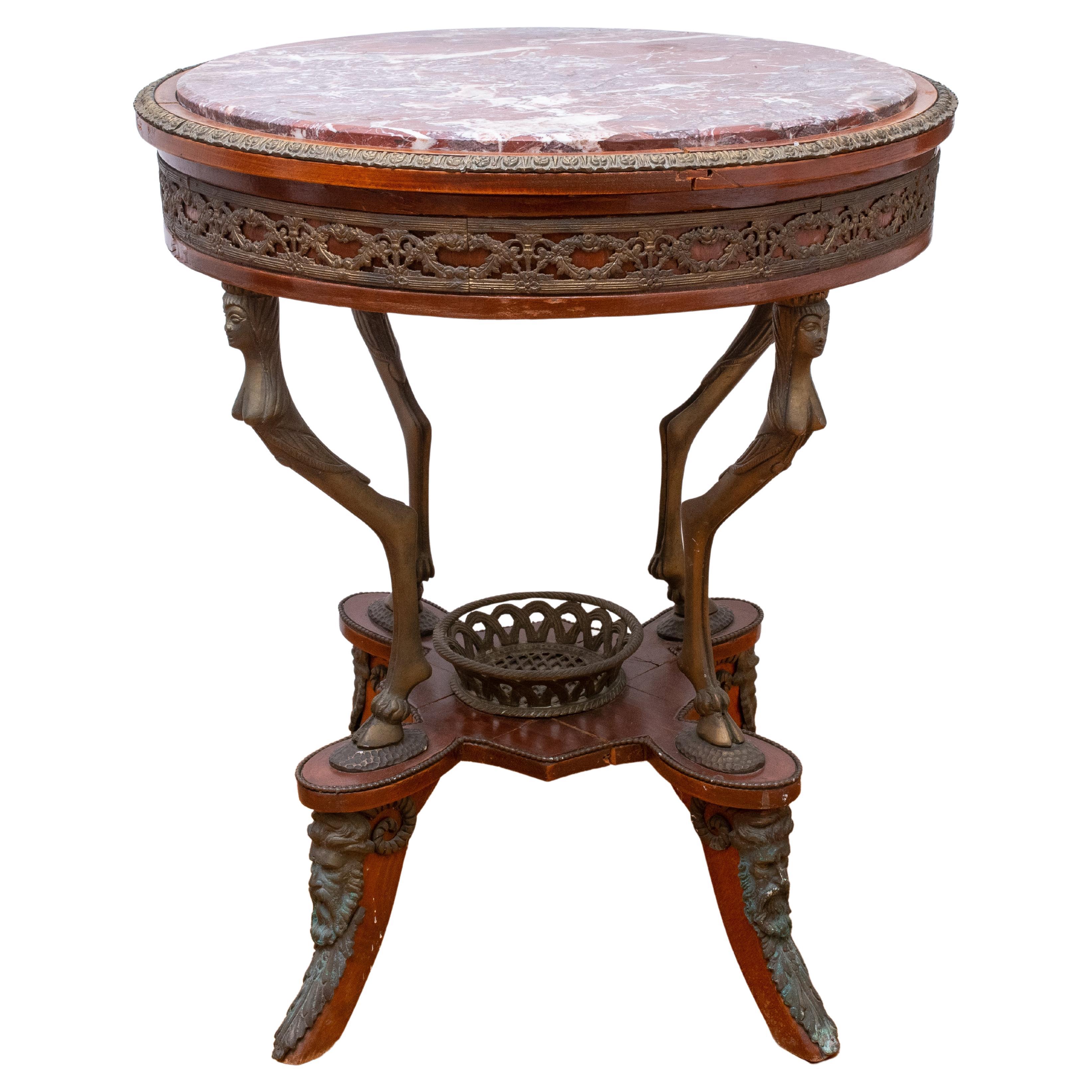 Italian Neoclassical Style Marble Top Center Table For Sale
