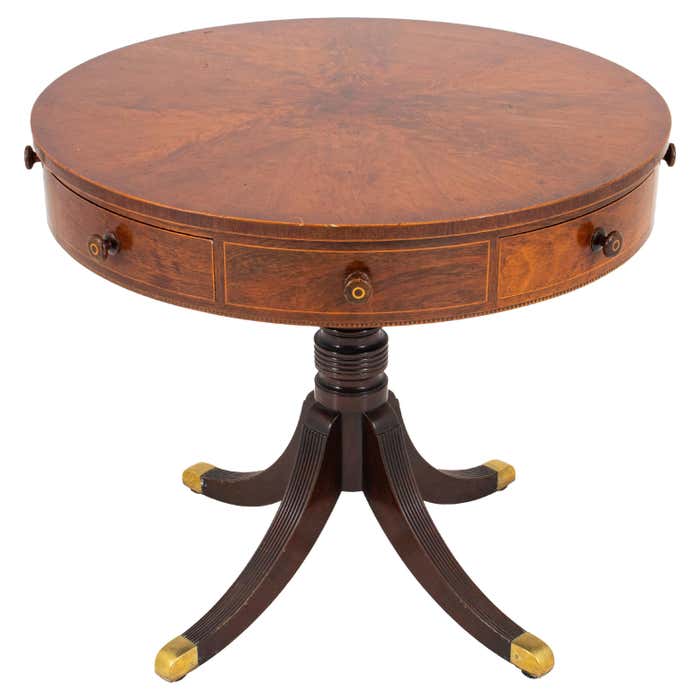 Regency Style Mahogany Rent or Drum Table at 1stDibs
