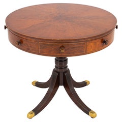 Vintage Regency Style Mahogany Rent or Drum Table