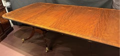 Regency Style Mahogany & Rosewood Double Pedestal Dining Table with Two Leaves