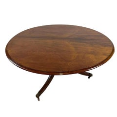 Regency Style Mahogany Round Dining Table on Tripod Pedestal Base
