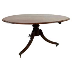 Regency Style Mahogany Round Dining Table on Tripod Pedestal Base