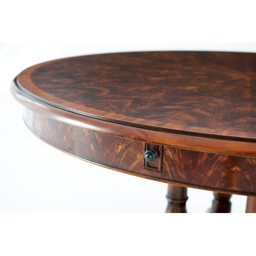 English Regency Style Mahogany Round Extending Dining Table