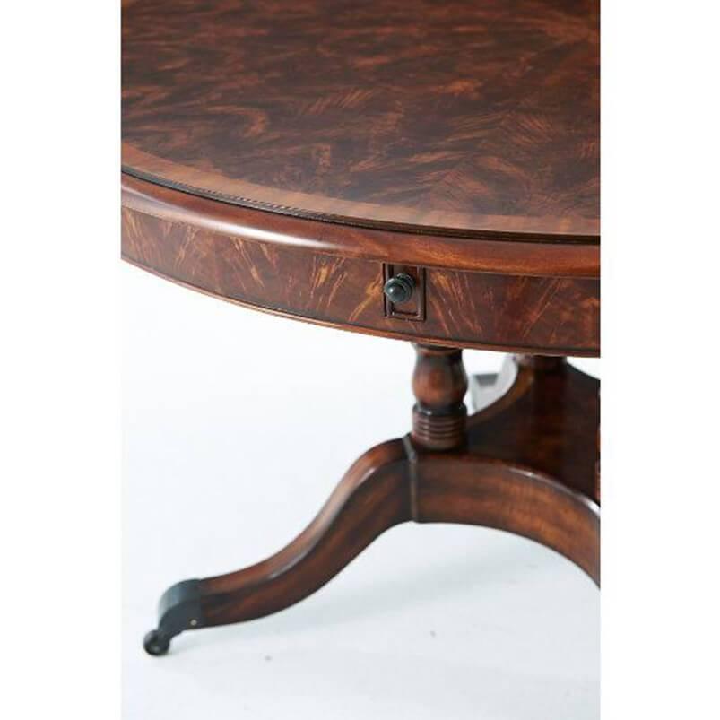 Contemporary Regency Style Mahogany Round Extending Dining Table