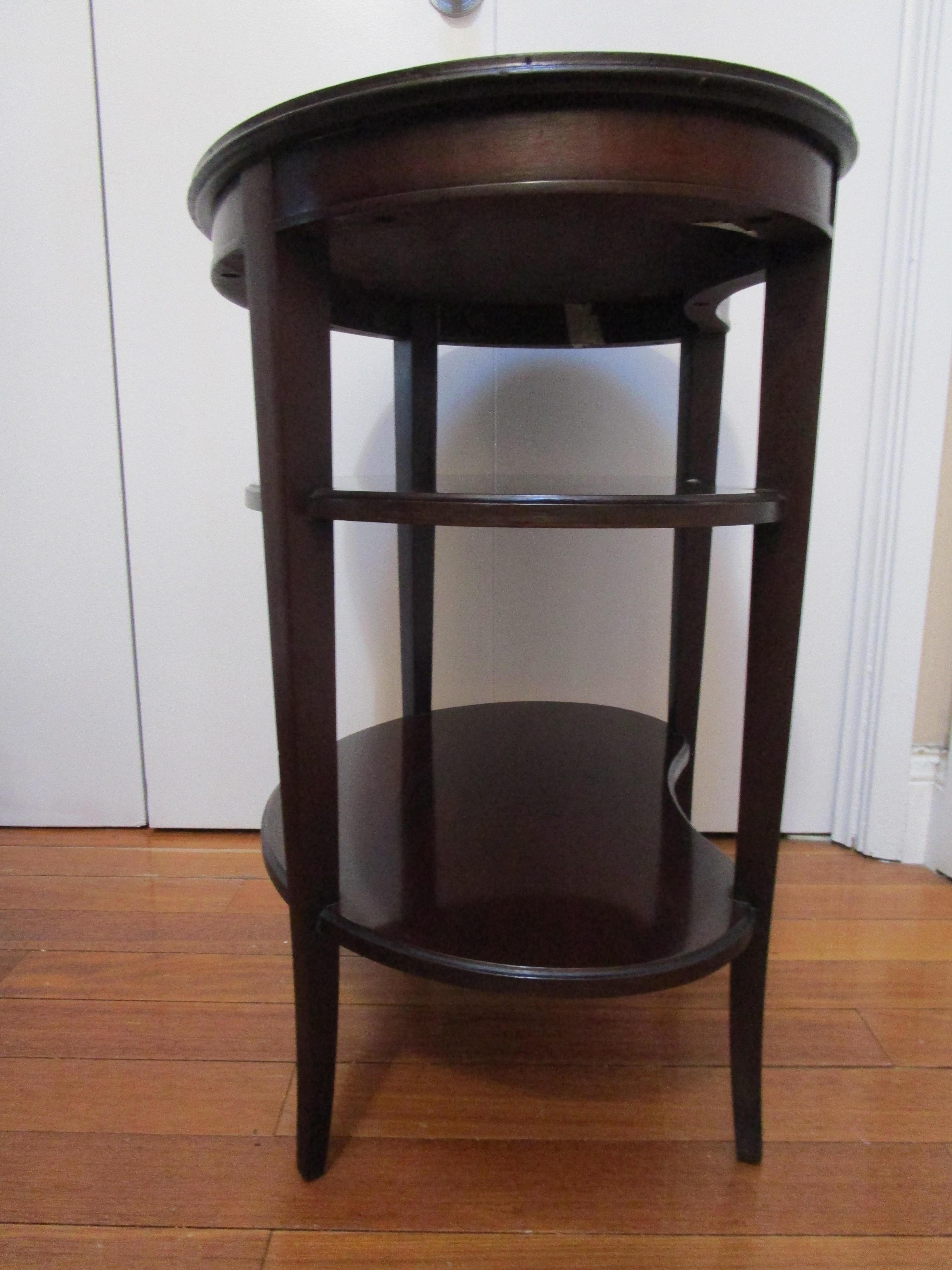 Mid-Century Modern Regency Style Mahogany Kidney Shaped Side Table