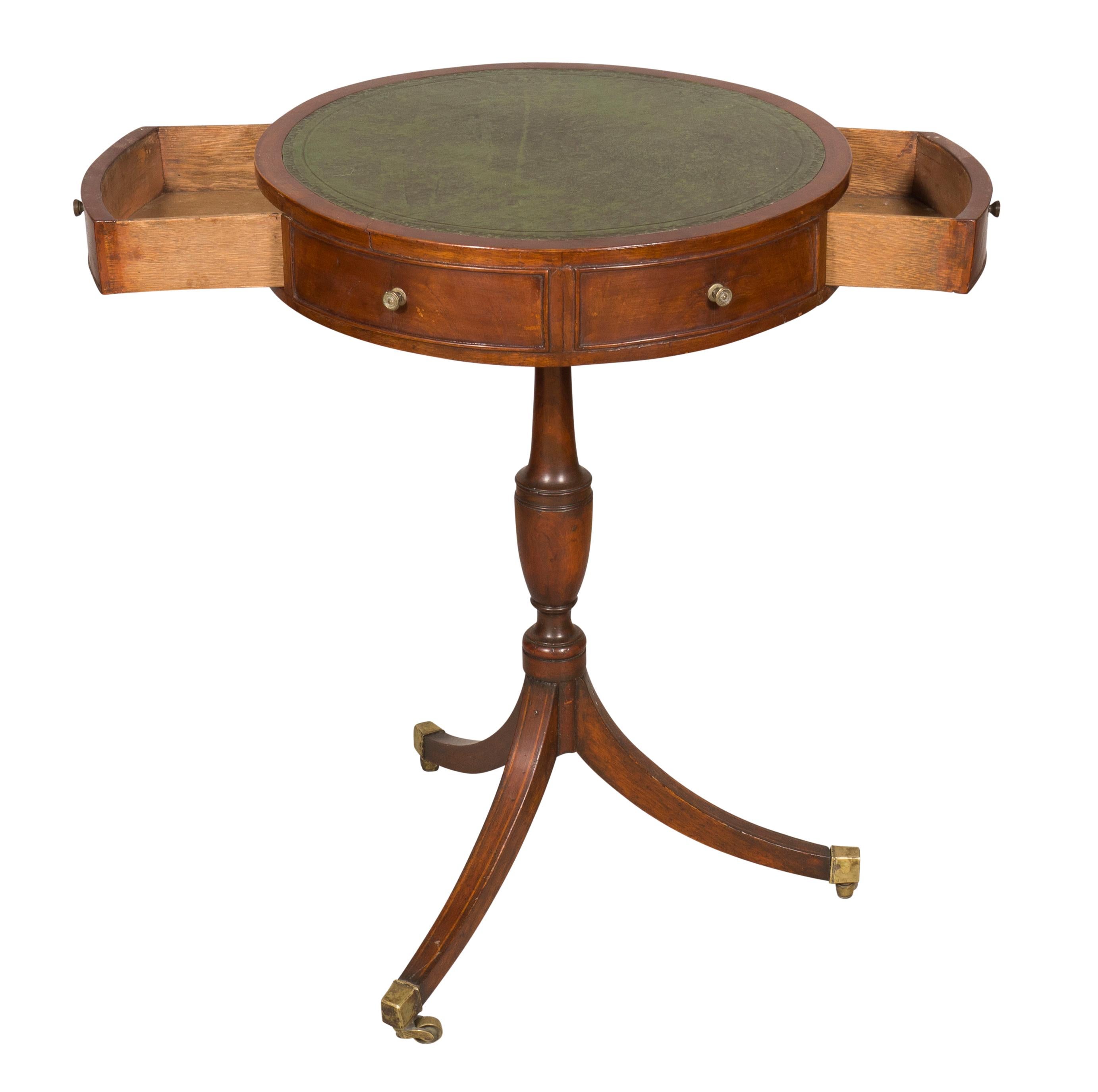 19th Century Regency Style Mahogany Small Drum Table