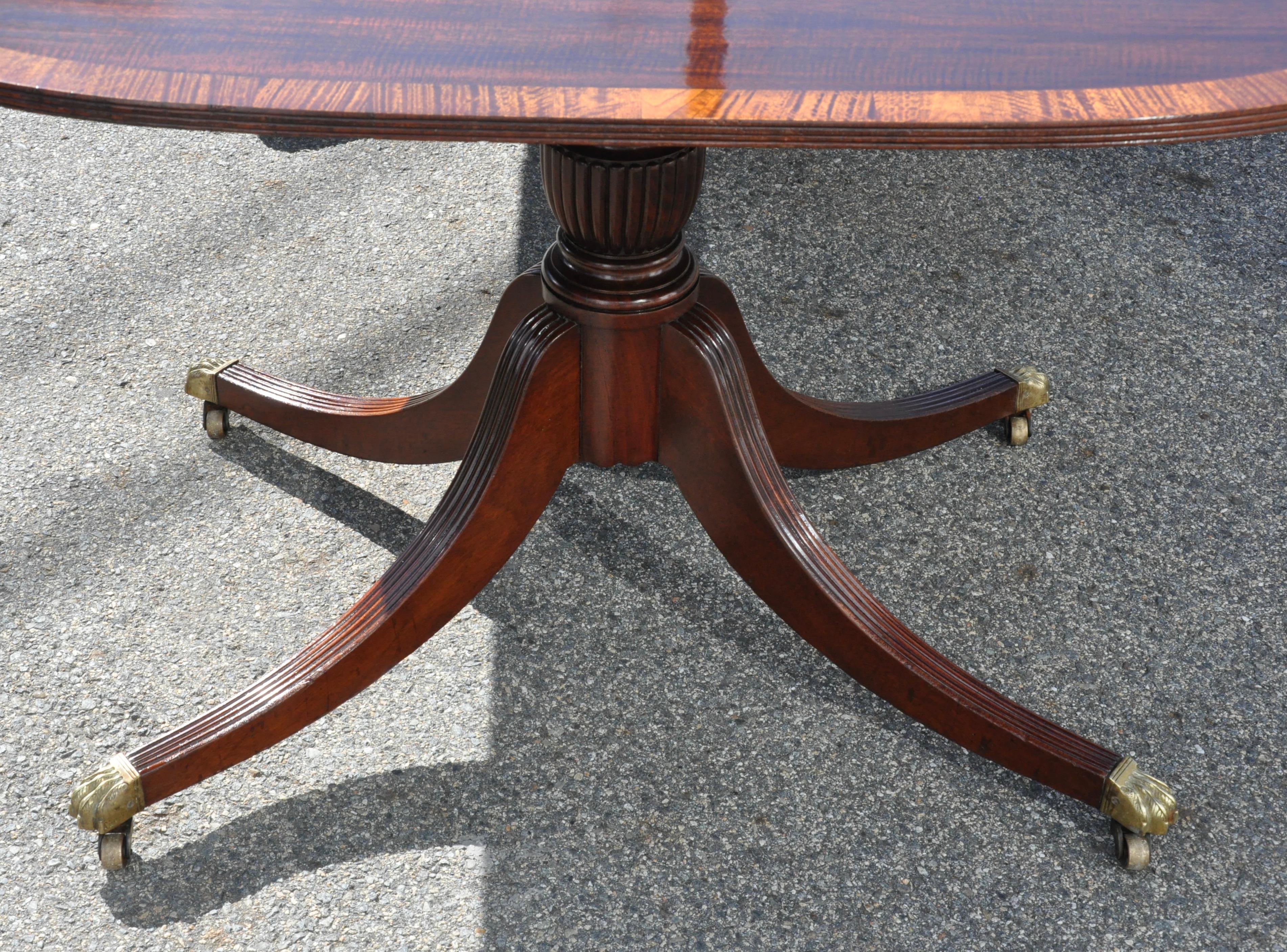 English 19th Century Regency Style Mahogany Three Pedestal Dining Table