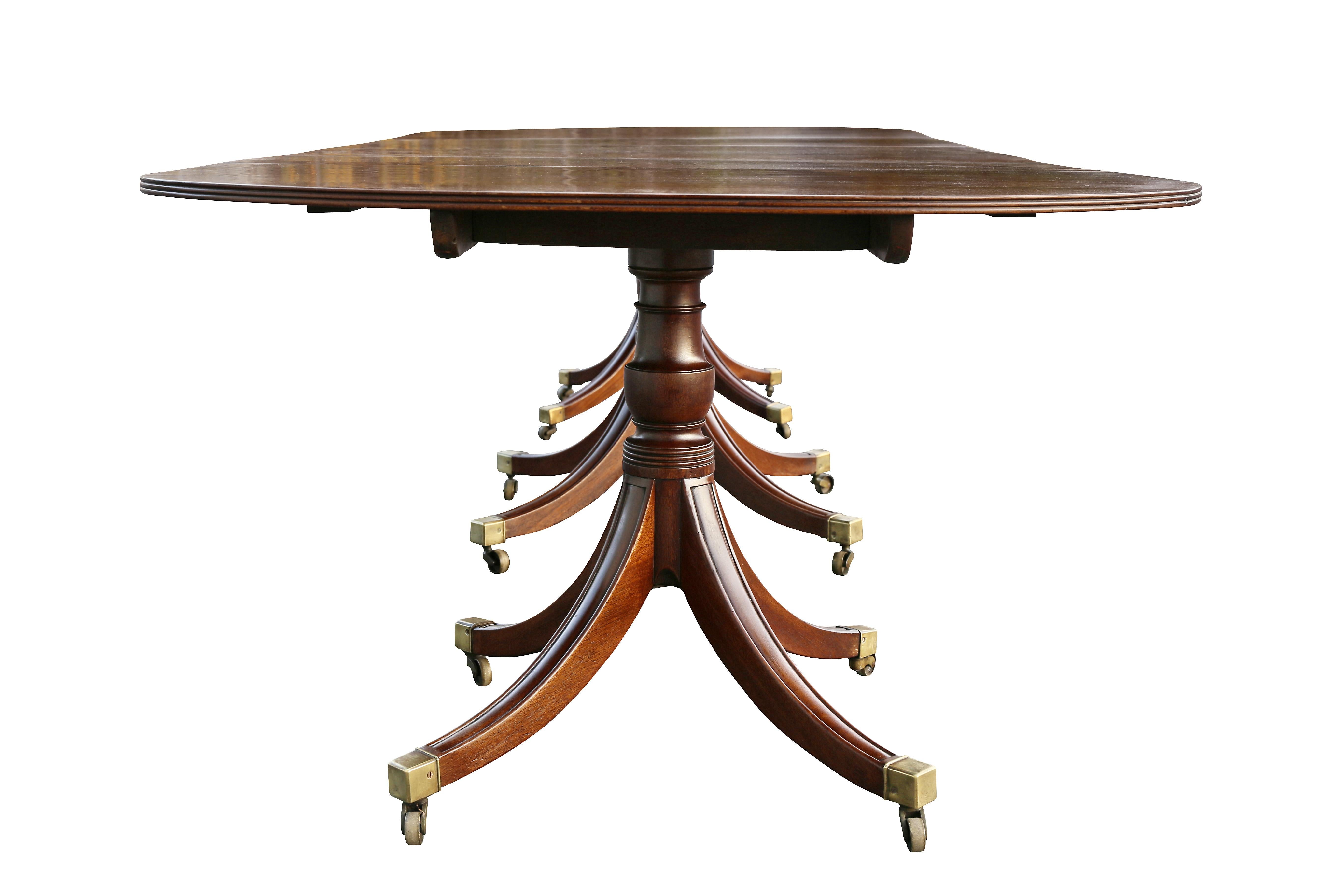 Regency Style Mahogany Three Pedestal Dining Table 2