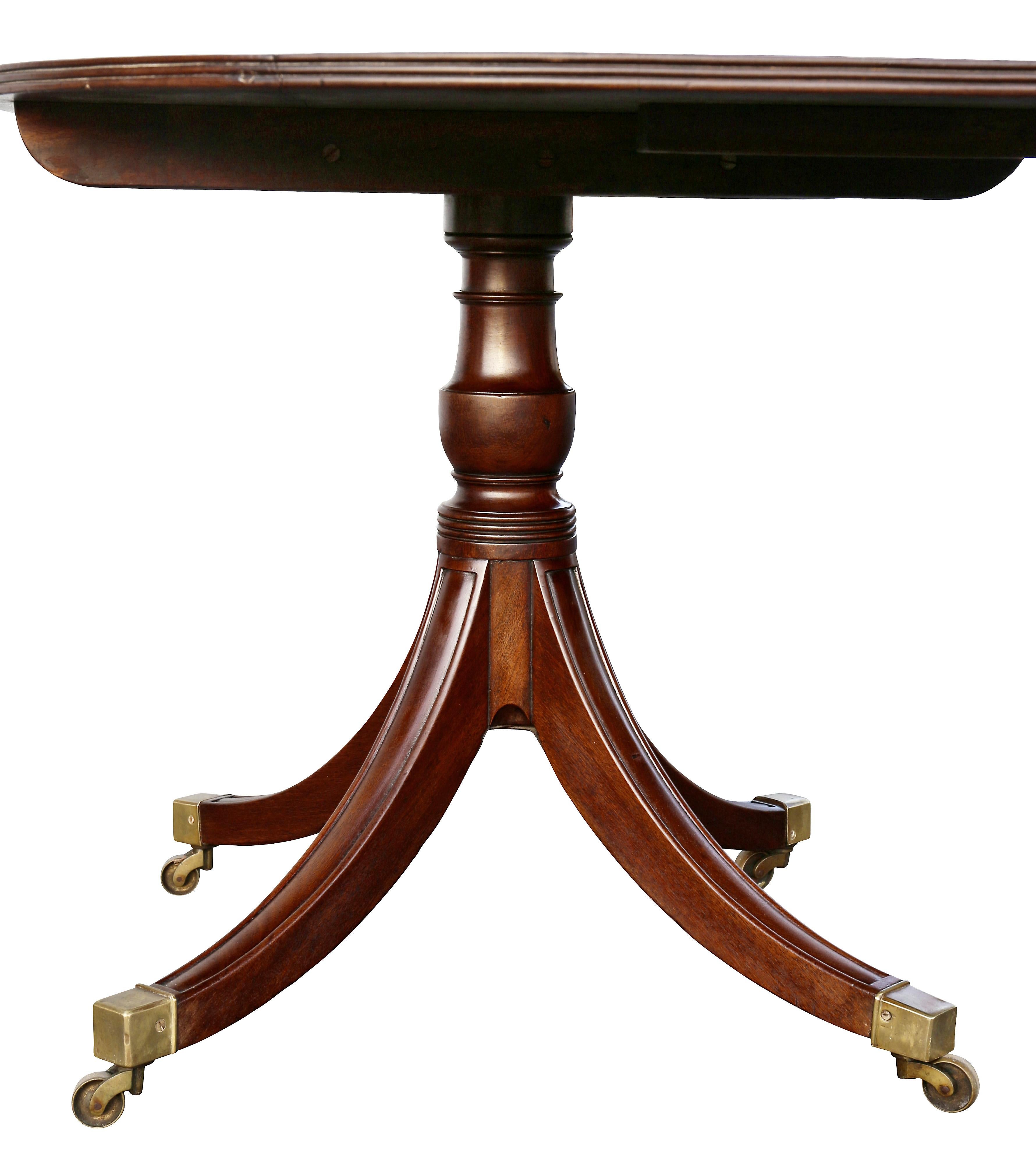 Regency Style Mahogany Three Pedestal Dining Table 3