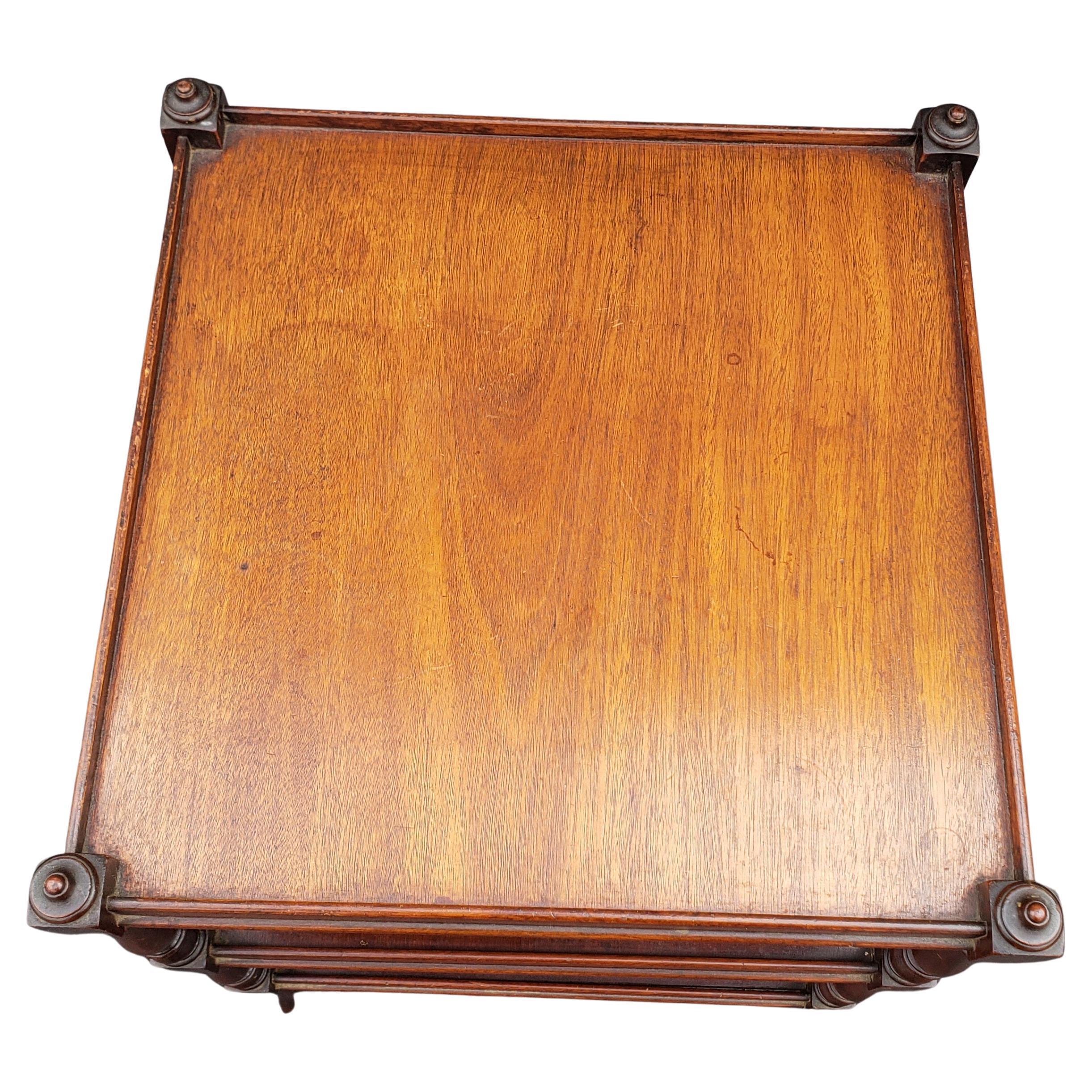 Regency Style mahogany three tier side table. Measures 18