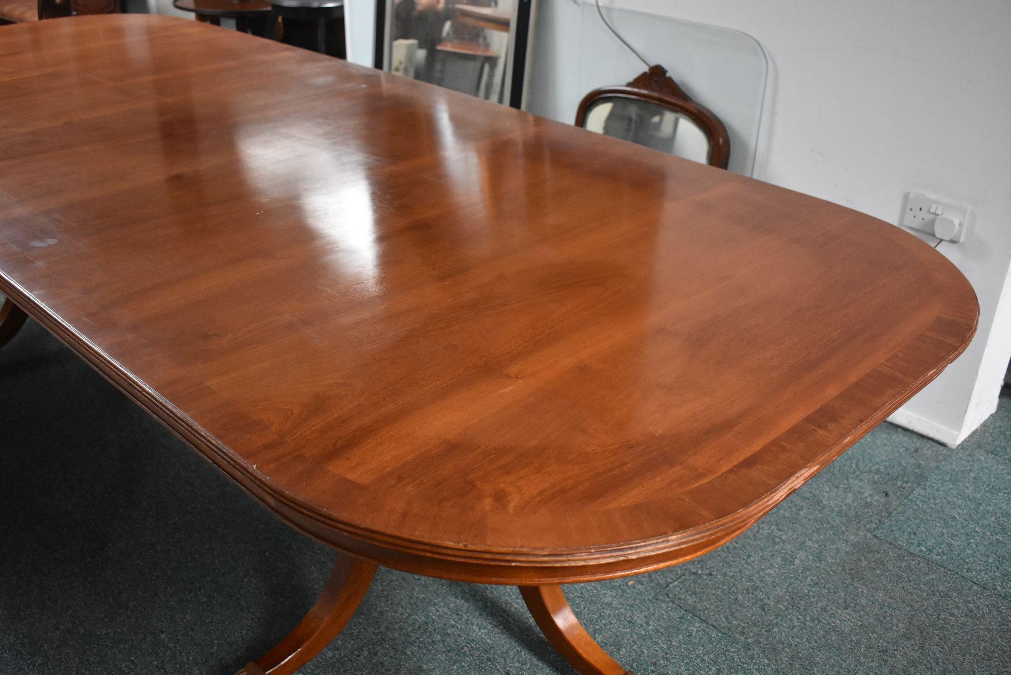 Regency Style Mahogany Twin Pillar Dining/Boardroom Table For Sale 1