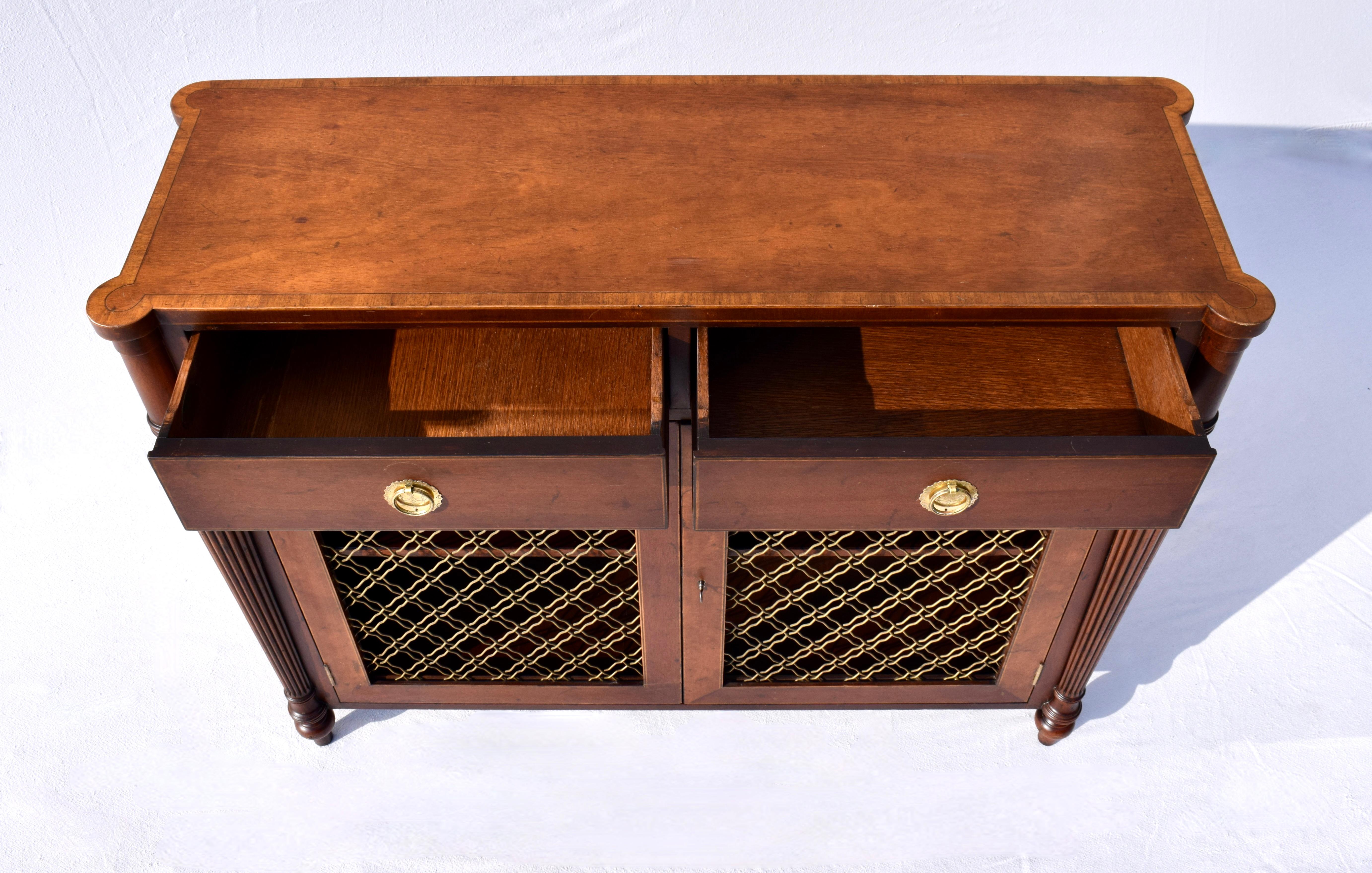 American Regency Style Mahogany Two Door Cabinet