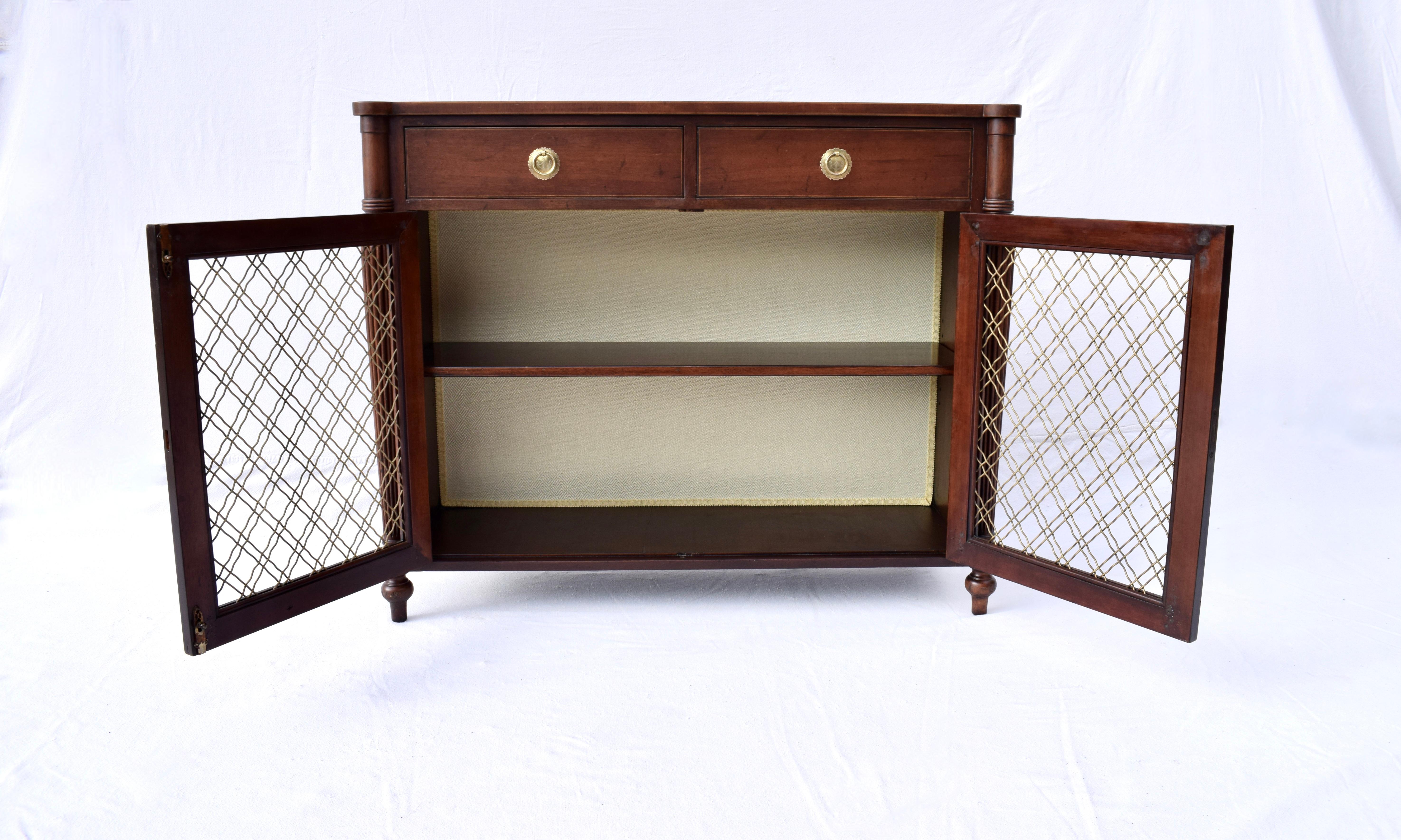 Regency Style Mahogany Two Door Cabinet In Good Condition In Southampton, NJ