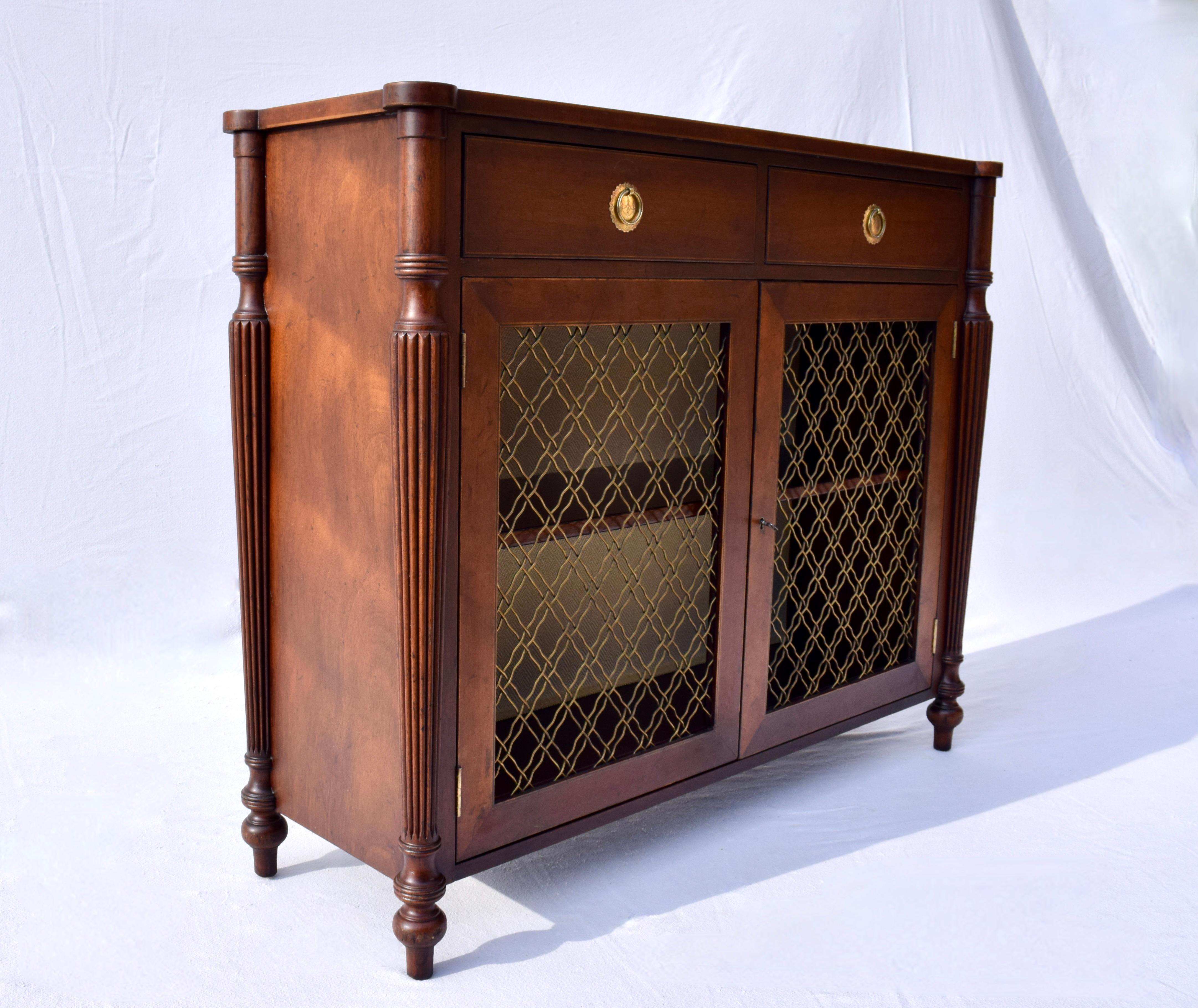 20th Century Regency Style Mahogany Two Door Cabinet