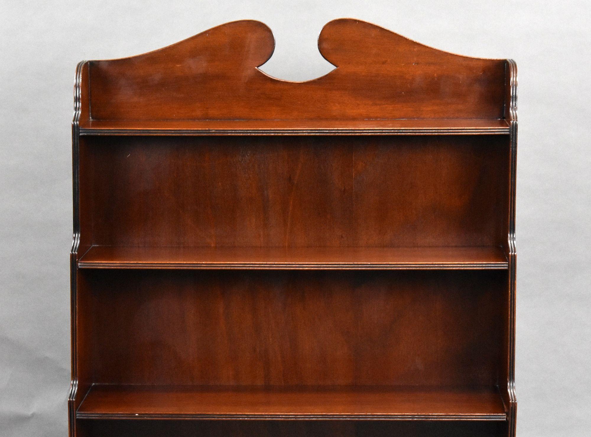 English Regency Style Mahogany Waterfall Bookcase