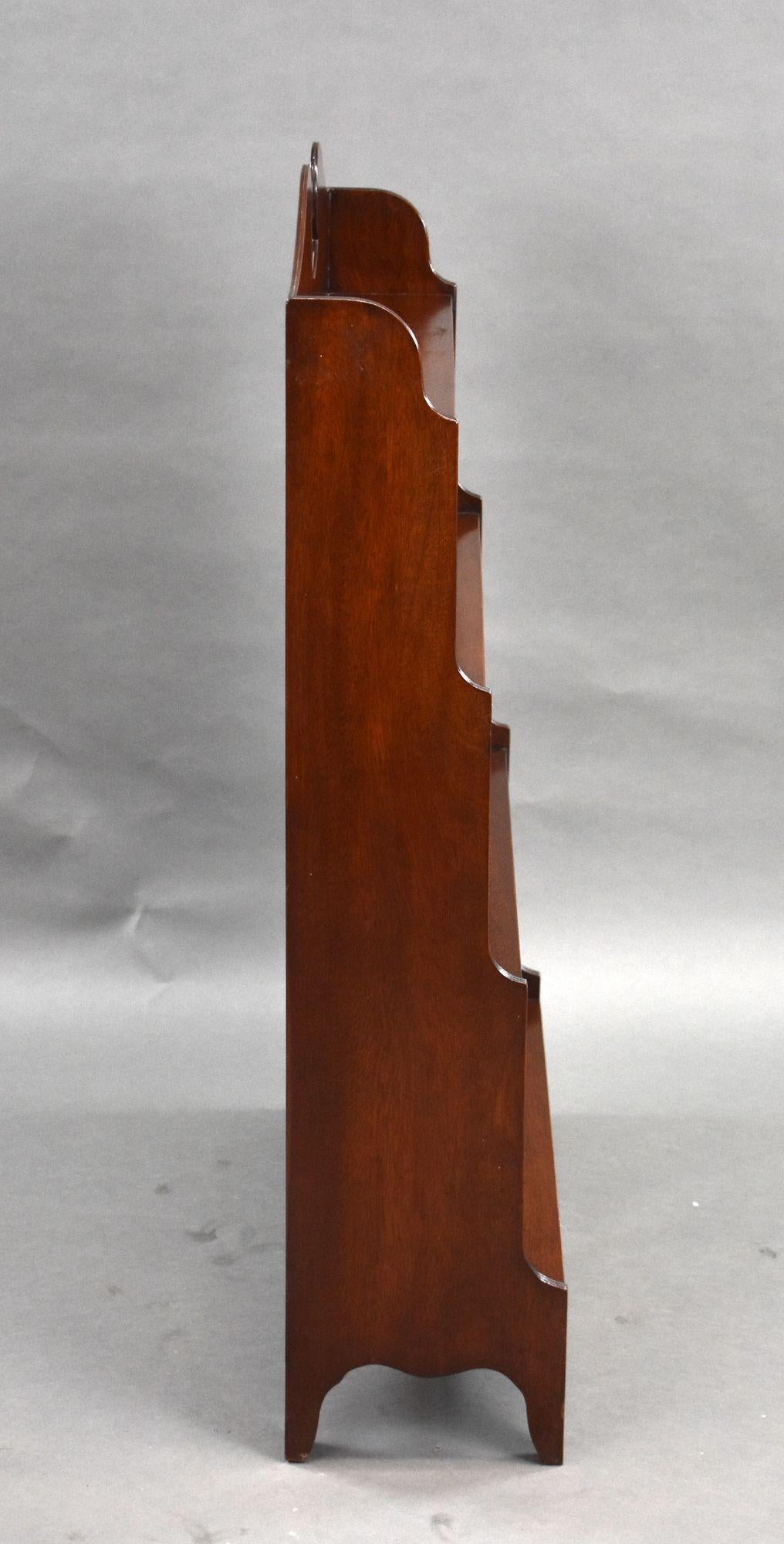 20th Century Regency Style Mahogany Waterfall Bookcase