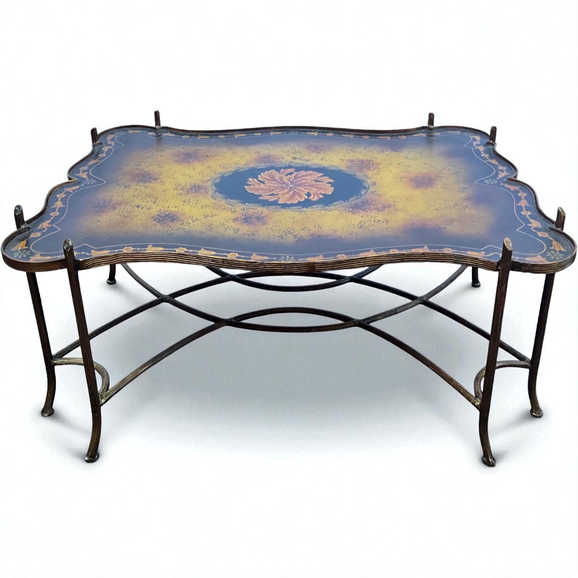 Regency-Stil Maitland-Smith Vergoldete Bronze Faux Bois Tablett Form Couchtisch (20. Jahrhundert) im Angebot